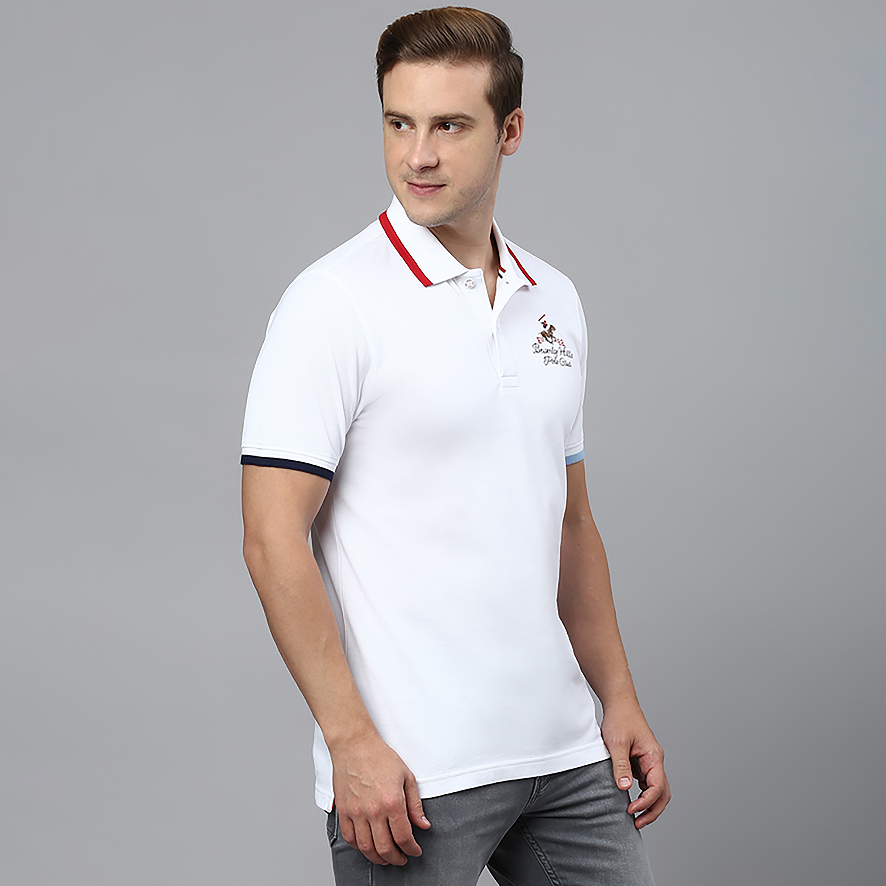 تي شيرت بولو من بيفرلي هيلز بولو كلوب سادة بياقة وأكمام قصيرة-men-clothing-tshirtsandpolos-polos-image-11