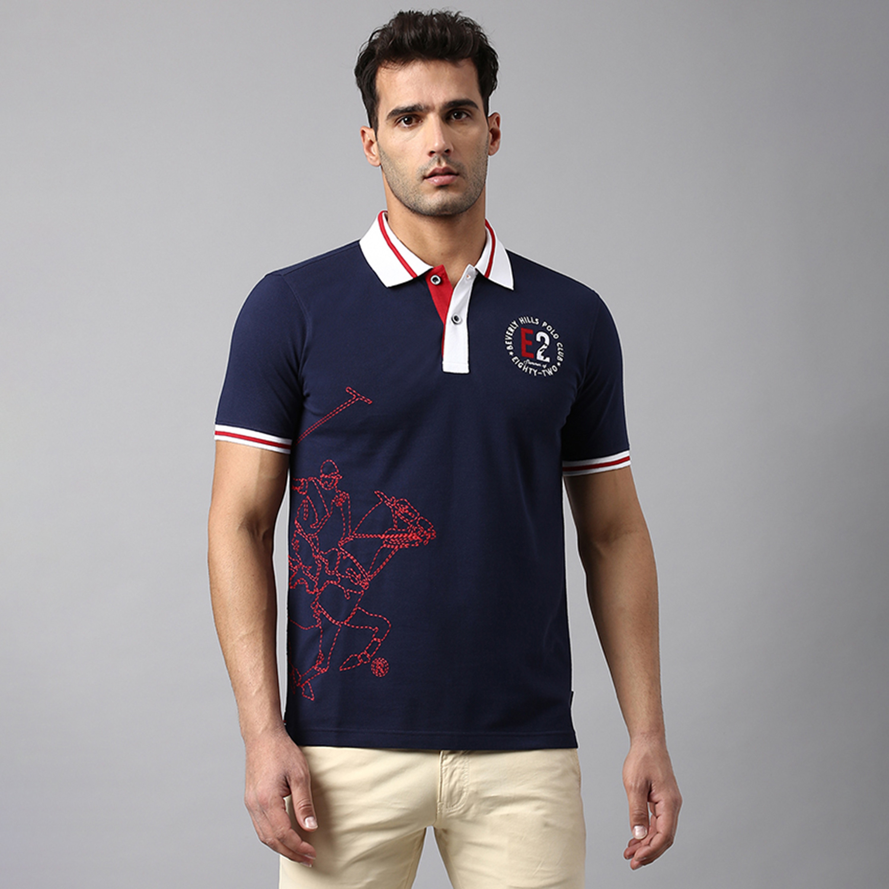 تي شيرت بولو من بيفرلي هيلز بولو كلوب بياقة وأكمام قصيرة مع مطرز بشعار-men-clothing-tshirtsandpolos-polos-image-1