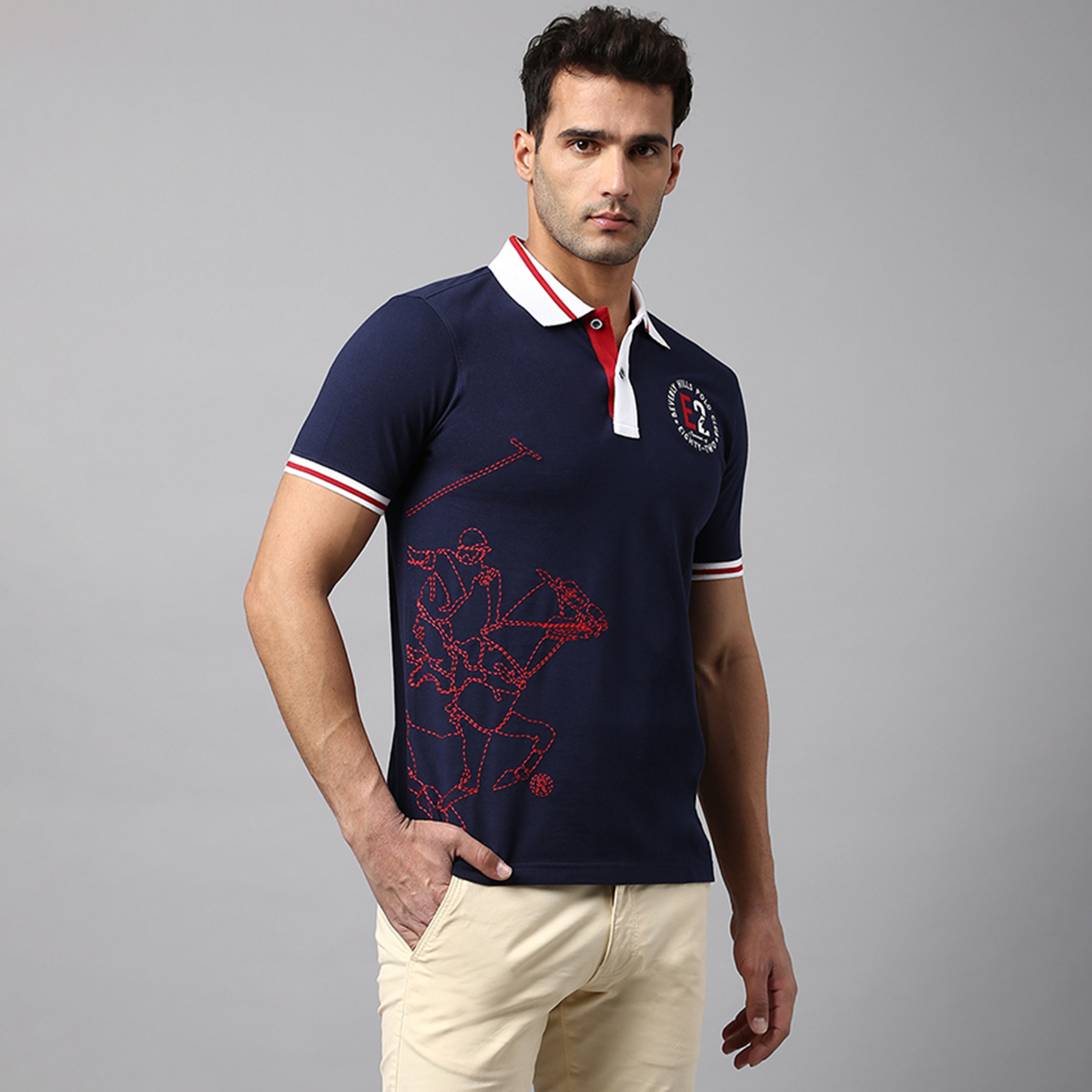 تي شيرت بولو من بيفرلي هيلز بولو كلوب بياقة وأكمام قصيرة مع مطرز بشعار-men-clothing-tshirtsandpolos-polos-image-4
