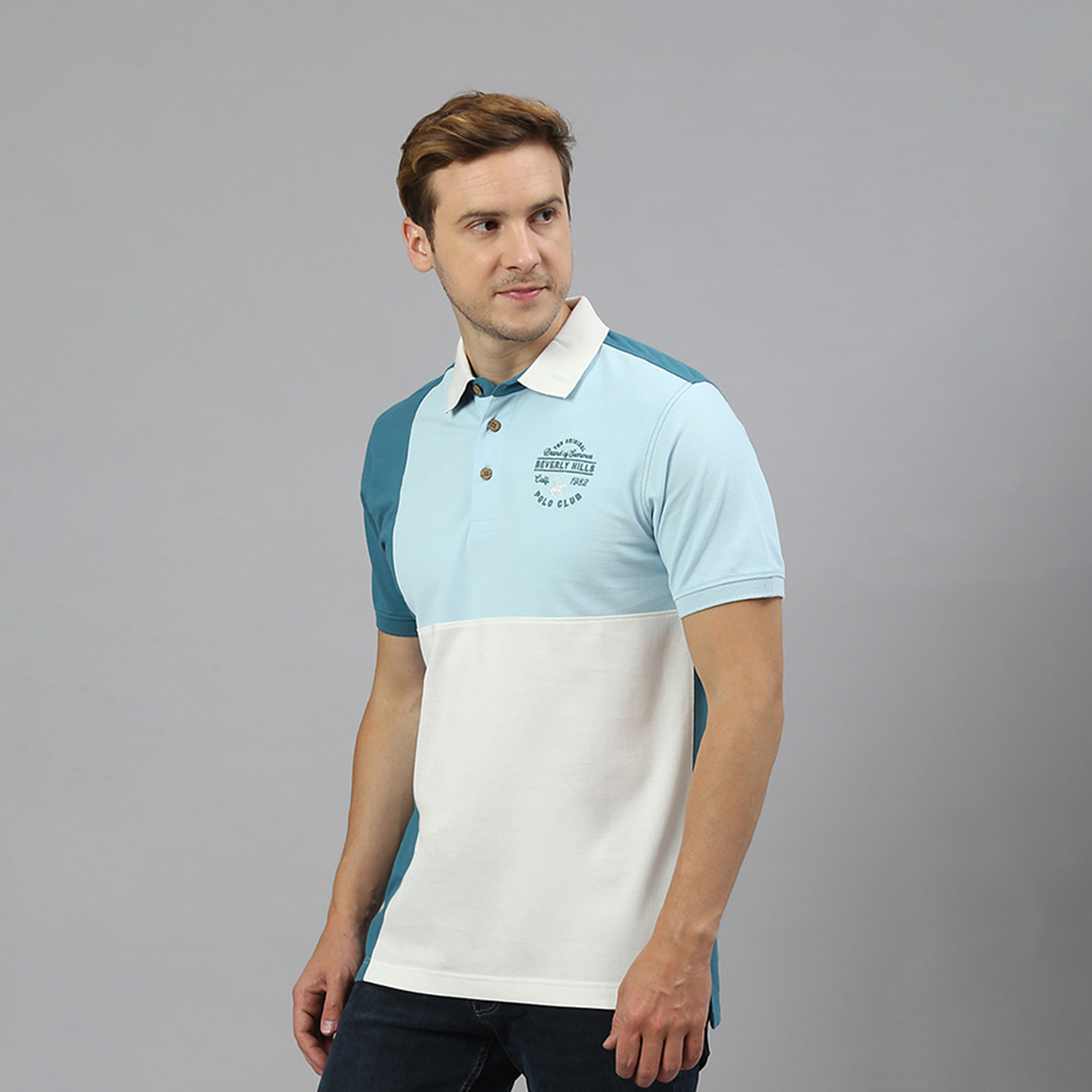 Beverly Hills Polo Club Color Block Collared Short Sleeve Polo T-shirt-men-clothing-tshirtsandpolos-polos-image-2