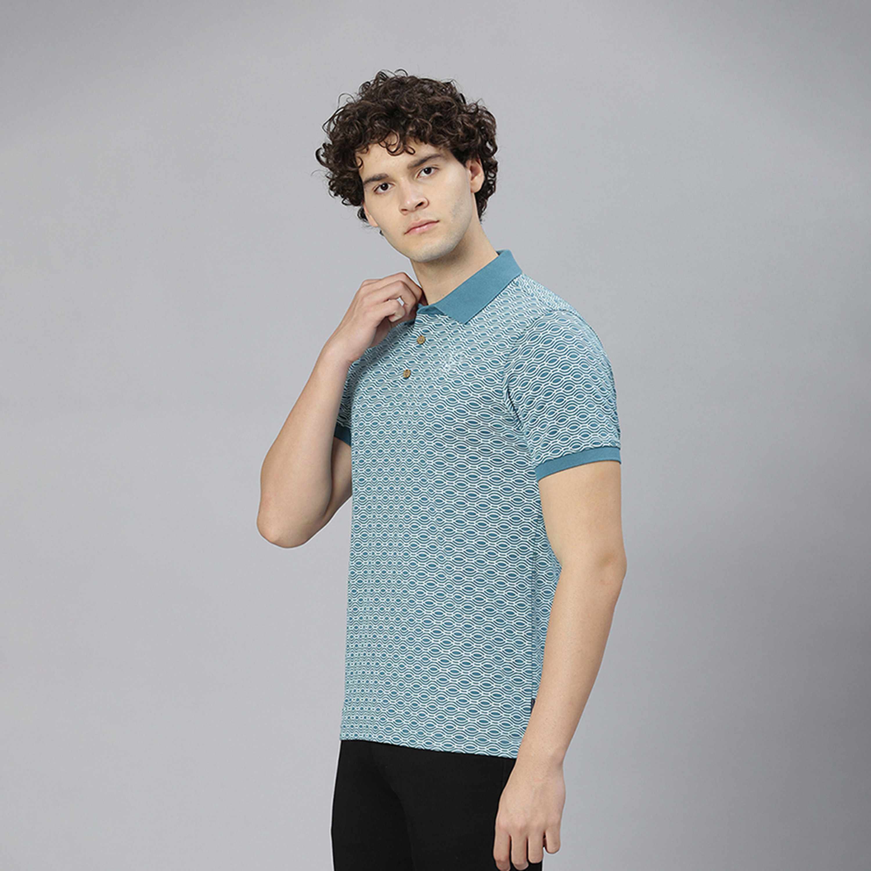 Beverly Hills Polo Club Printed Collared Short Sleeve Polo T-shirt-men-clothing-tshirtsandpolos-polos-image-2