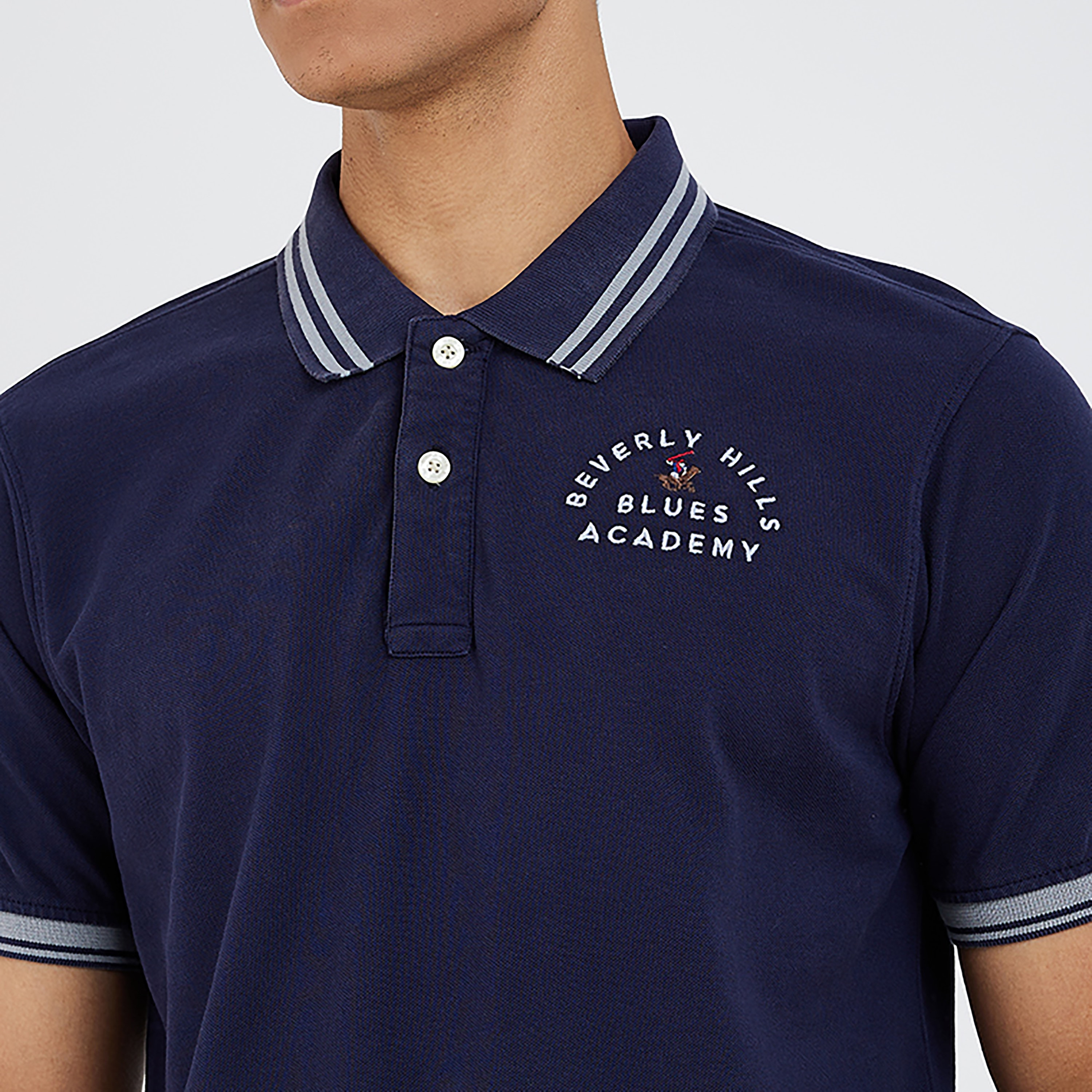 تي شيرت بولو من بيفرلي هيلز بولو كلوب بياقة وأكمام قصيرة مع شعار-men-clothing-tshirtsandpolos-polos-image-3