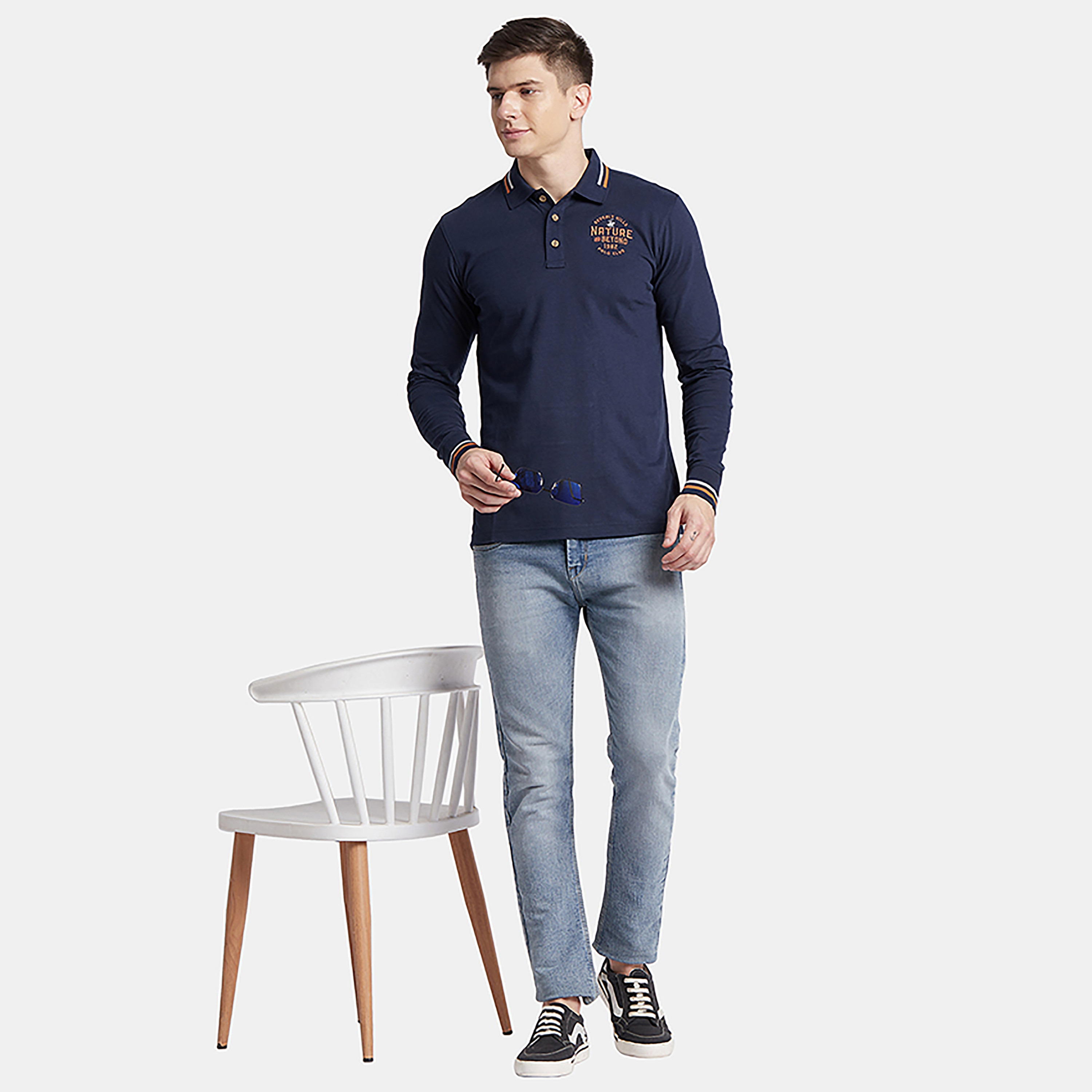 تي شيرت بولو من بيفرلي هيلز بولو كلوب مع شعار بياقة وأكمام طويلة-men-clothing-tshirtsandpolos-polos-image-2