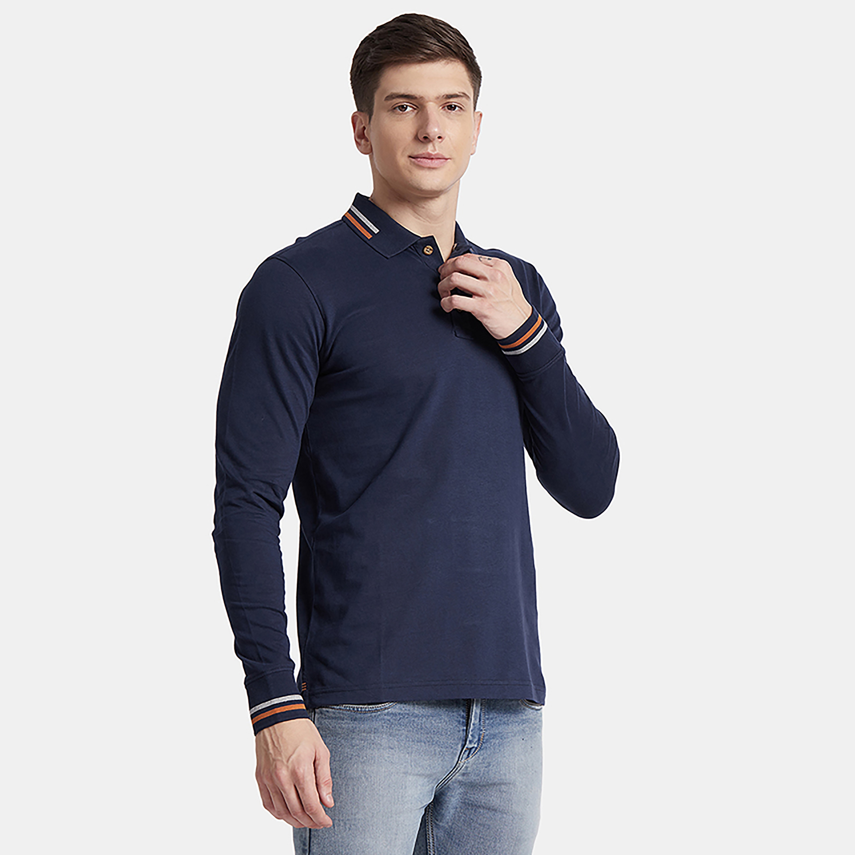 تي شيرت بولو من بيفرلي هيلز بولو كلوب مع شعار بياقة وأكمام طويلة-men-clothing-tshirtsandpolos-polos-image-4