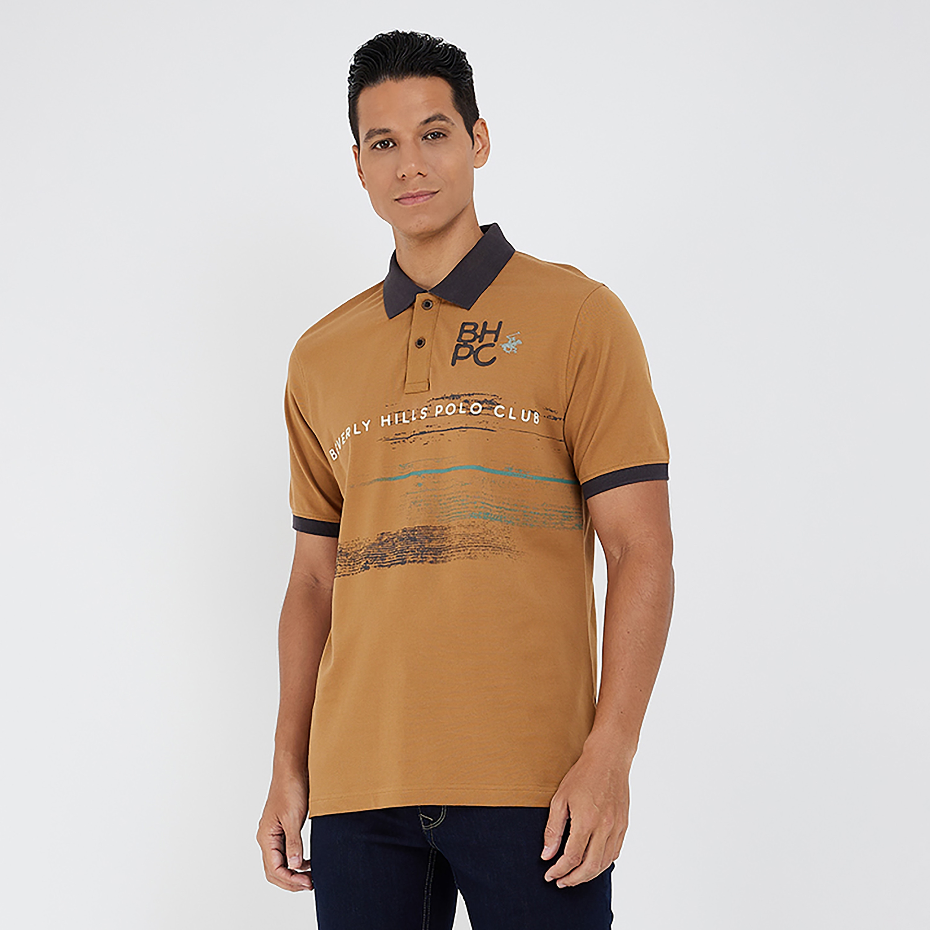 Beverly Hills Polo Club Printed Collared Short Sleeves Polo T-Shirt-men-clothing-tshirtsandpolos-polos-image-1