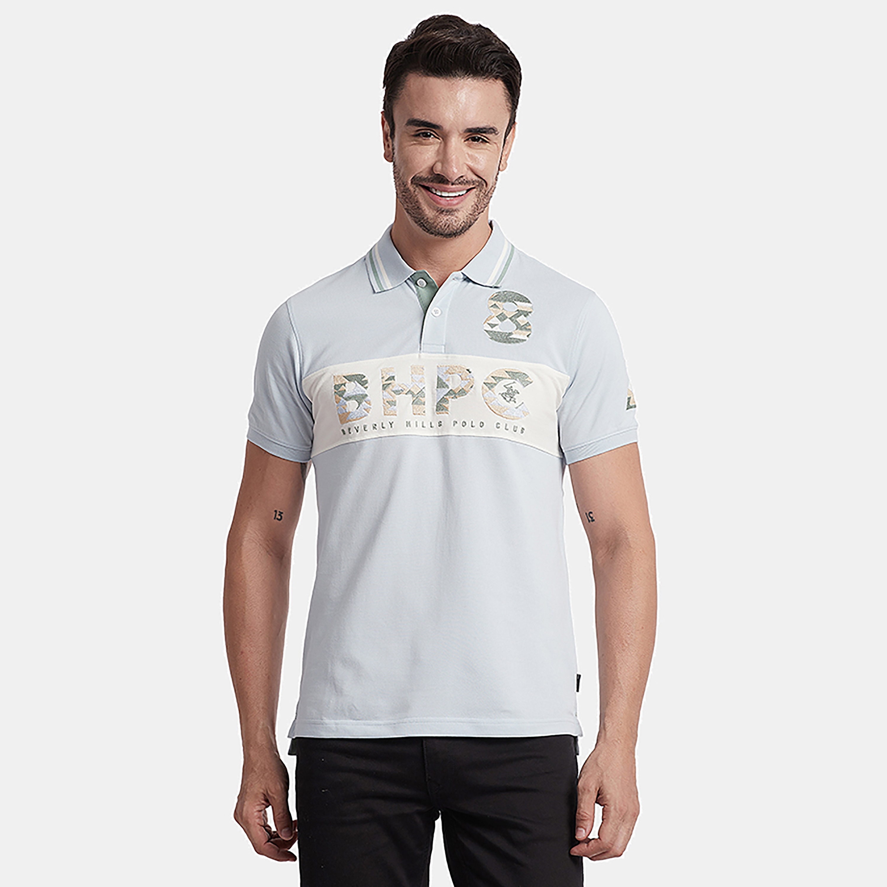 تي شيرت بولو من بيفرلي هيلز بولو كلوب مع مطبوع بياقة وأكمام قصيرة-men-clothing-tshirtsandpolos-polos-image-1