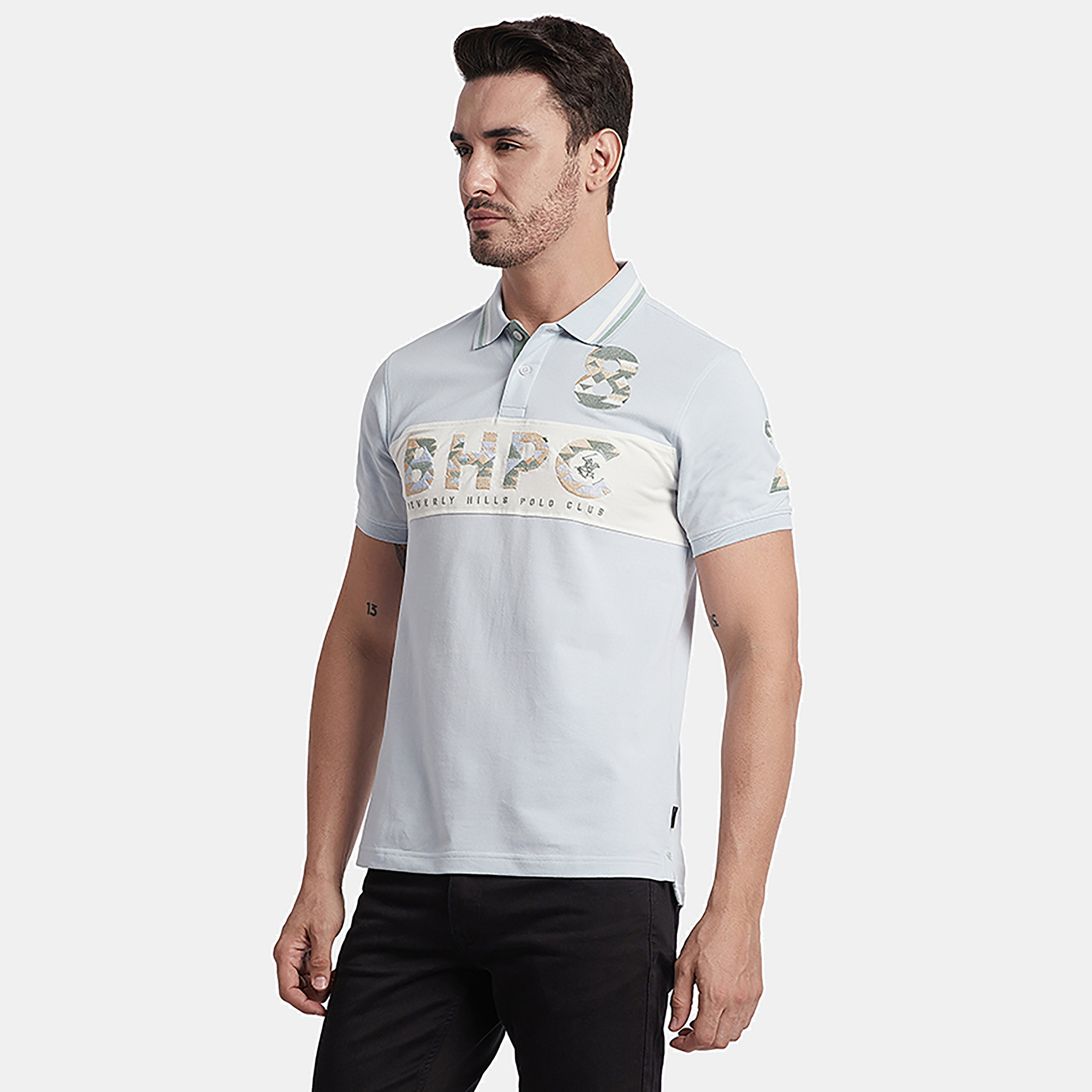 تي شيرت بولو من بيفرلي هيلز بولو كلوب مع مطبوع بياقة وأكمام قصيرة-men-clothing-tshirtsandpolos-polos-image-2