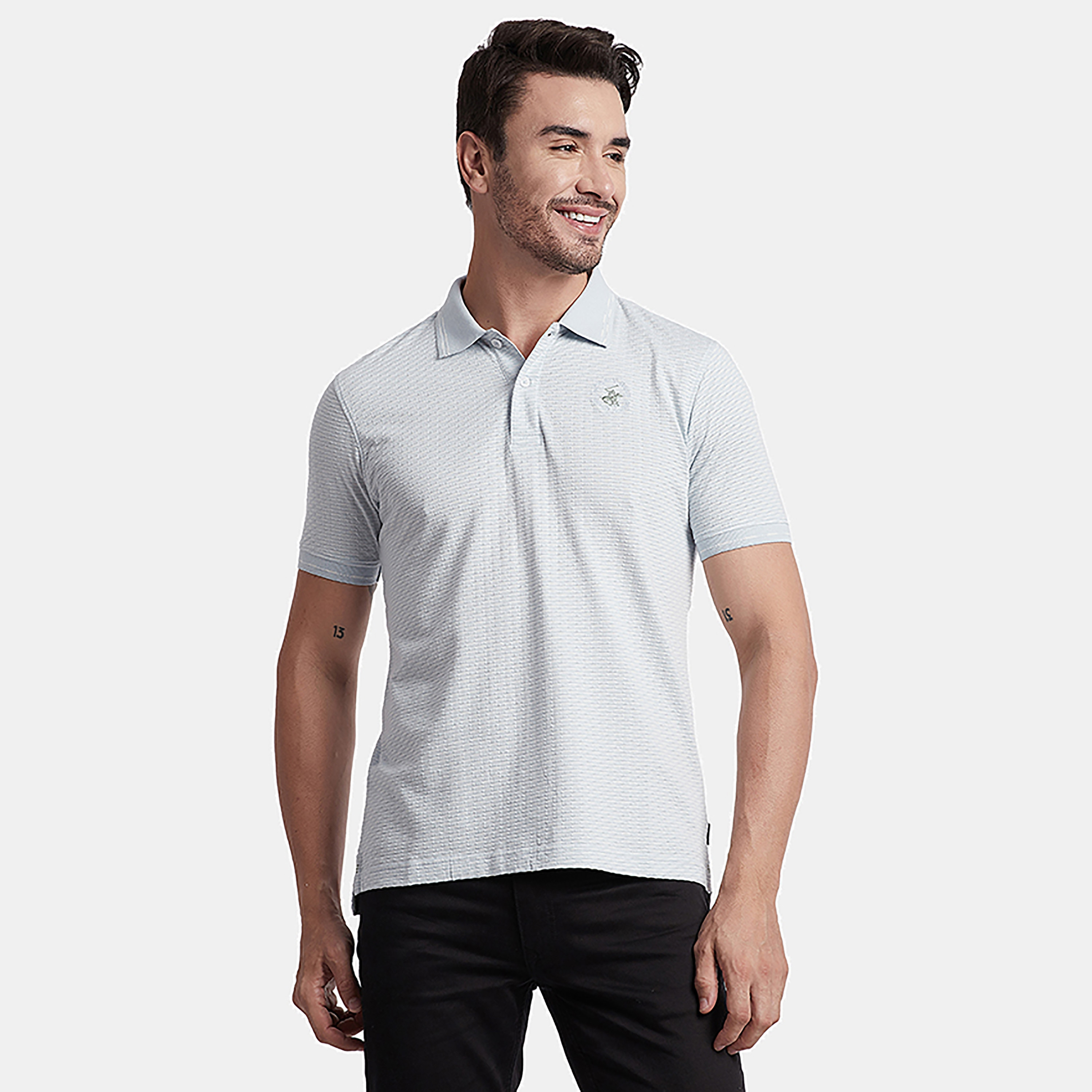 Beverly Hills Polo Club Textured Collared Short Sleeves Polo T-Shirt-men-clothing-tshirtsandpolos-polos-image-1