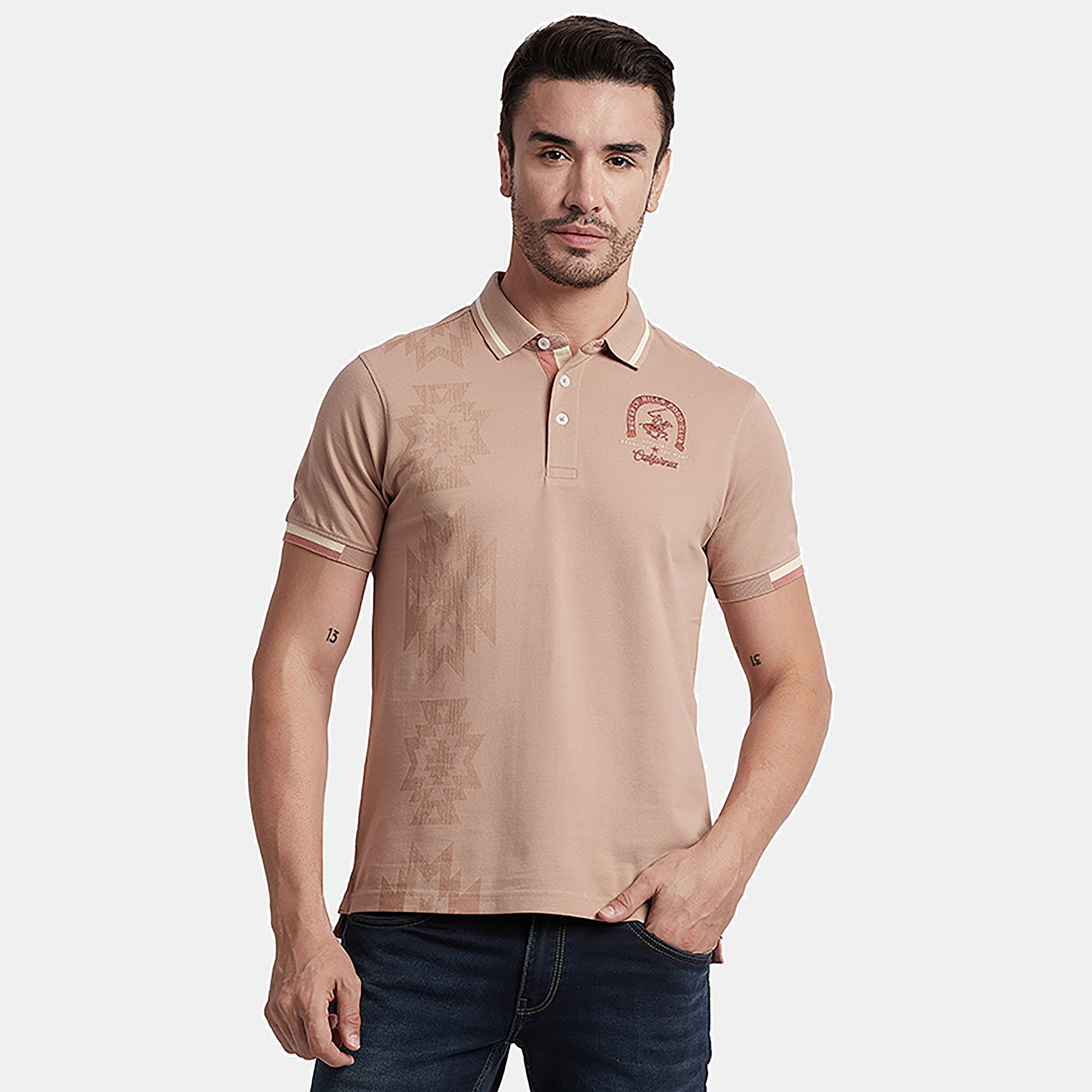 تي شيرت بولو من بيفرلي هيلز بولو كلوب مع مطبوع بياقة وأكمام قصيرة-men-clothing-tshirtsandpolos-polos-image-1