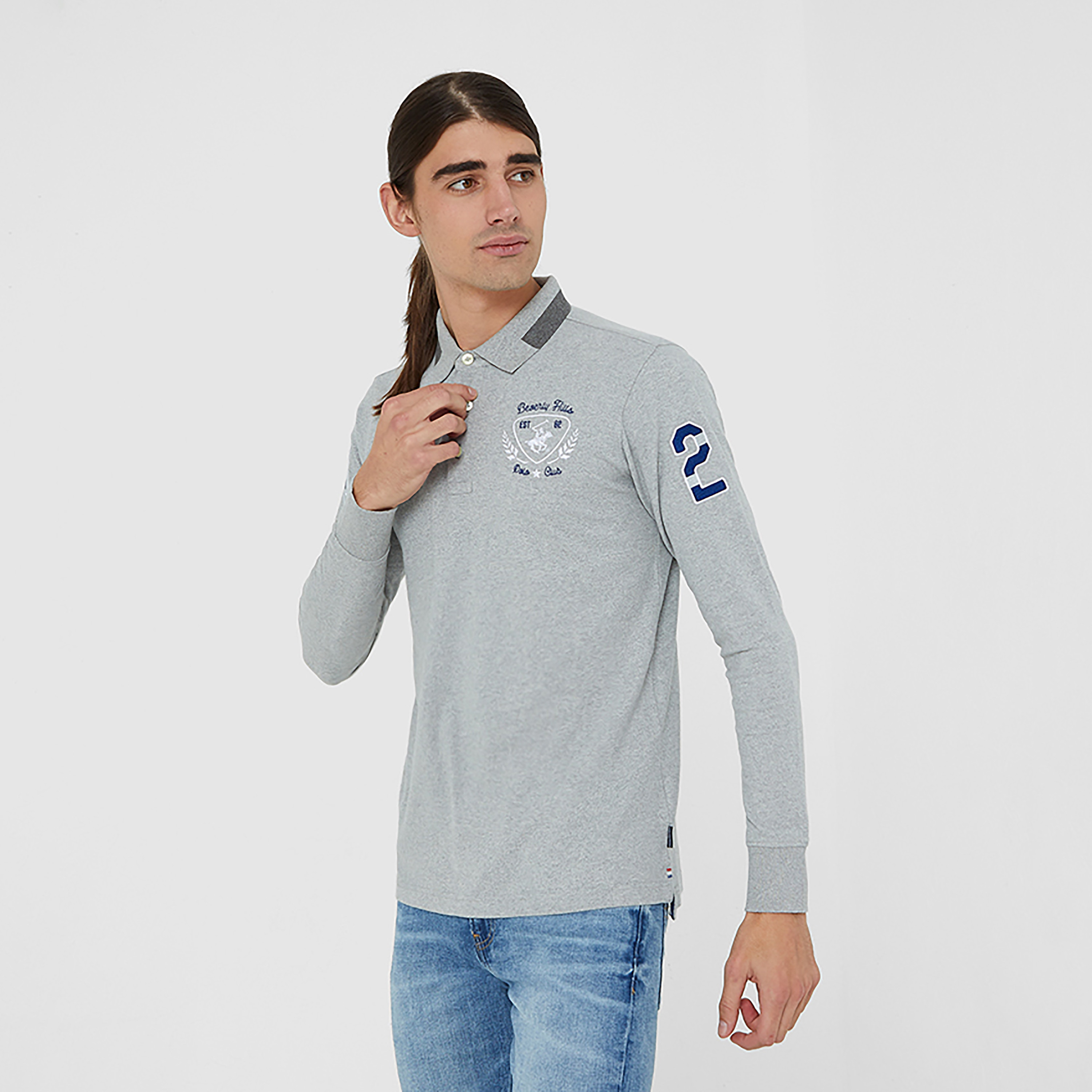  تي شيرت بولو من بيفرلي هيلز بولو كلوب مع مطرز بياقة وأكمام طويلة-men-clothing-tshirtsandpolos-polos-image-5