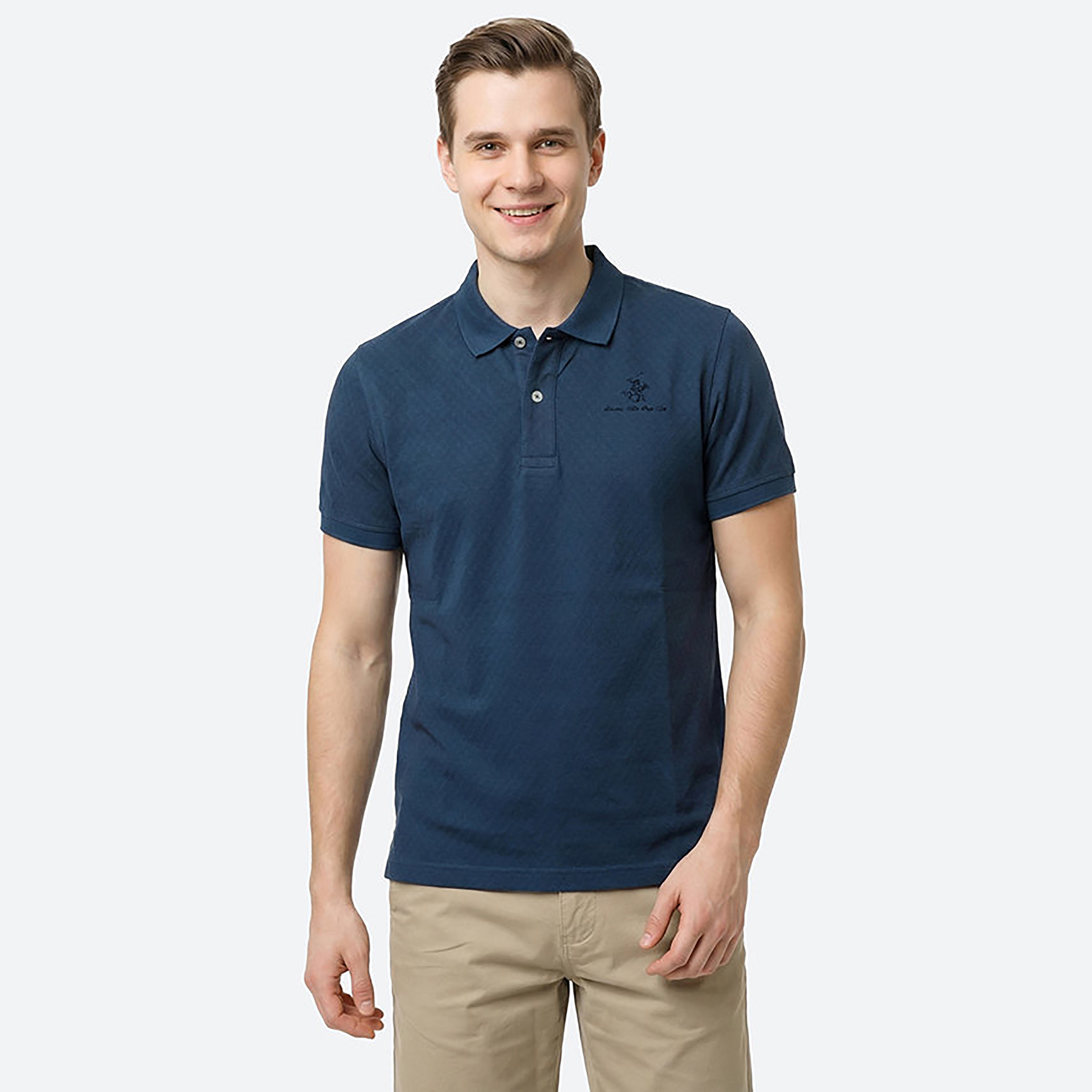 Beverly Hills Polo Club Textured Collared Short Sleeves Men's Polo T-Shirt-men-clothing-tshirtsandpolos-polos-image-1