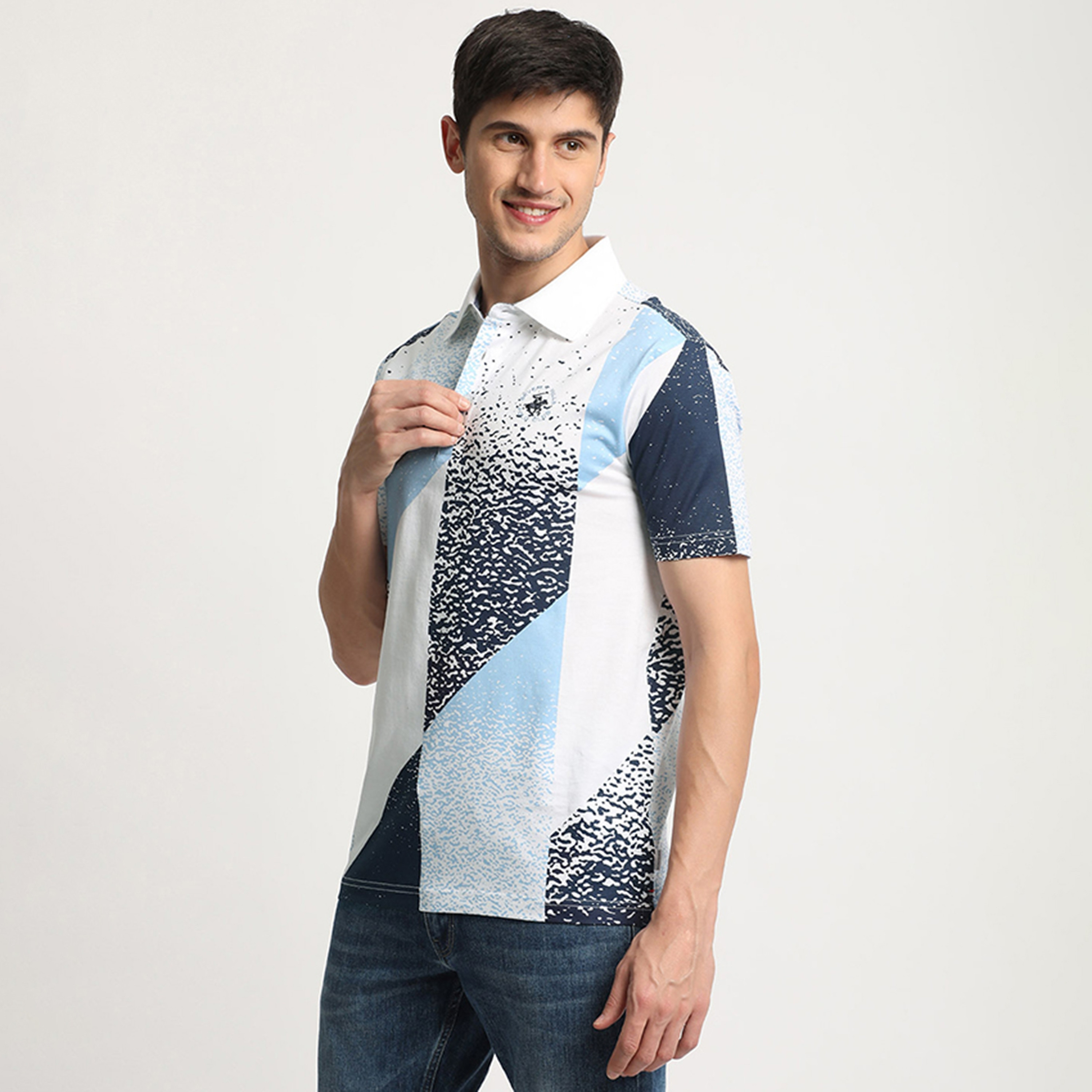 تي شيرت بولو من بيفرلي هيلز بولو كلوب وأكمام قصيرة مع كولور بلوك مع طبعات-men-clothing-tshirtsandpolos-polos-image-2