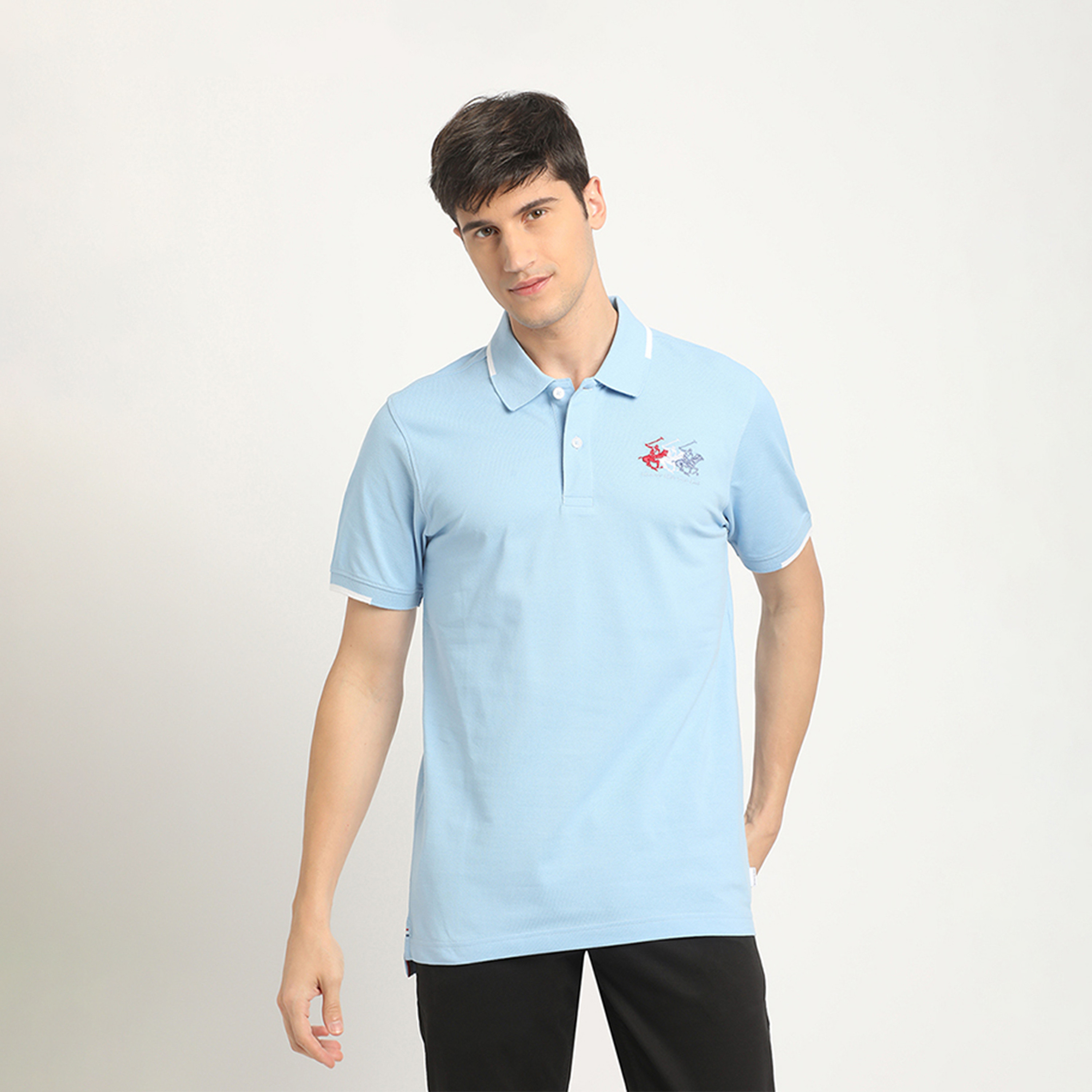 بيفرلي هيلز بولو كلوب- تي شيرت وياقة مطوية أكمام قصيرة وشعار بولو-men-clothing-tshirtsandpolos-polos-image-1