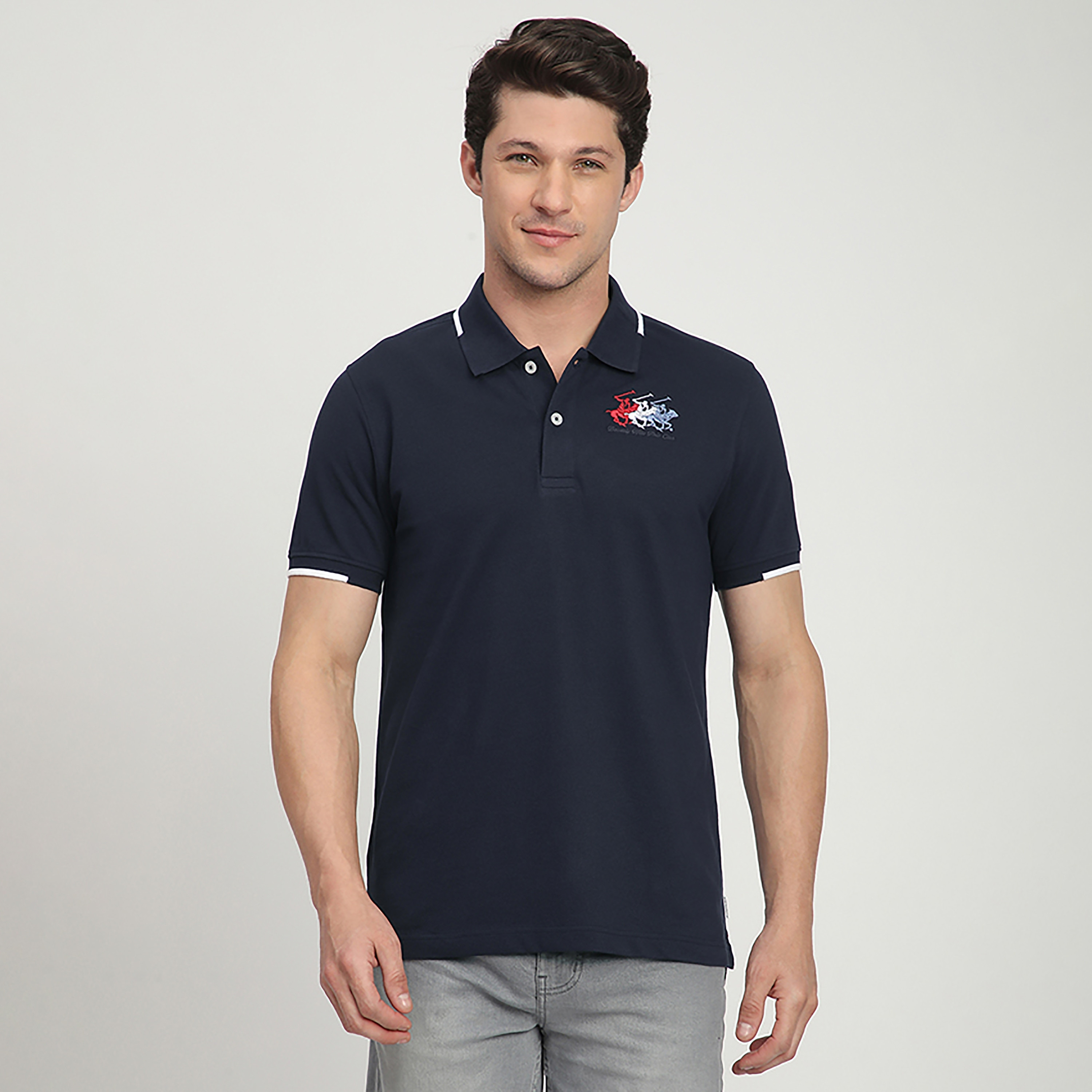 تي شيرت بولو رجالي سادة بأكمام قصيرة وياقة من بيفرلي هيلز بولو كلوب-men-clothing-tshirtsandpolos-polos-image-1