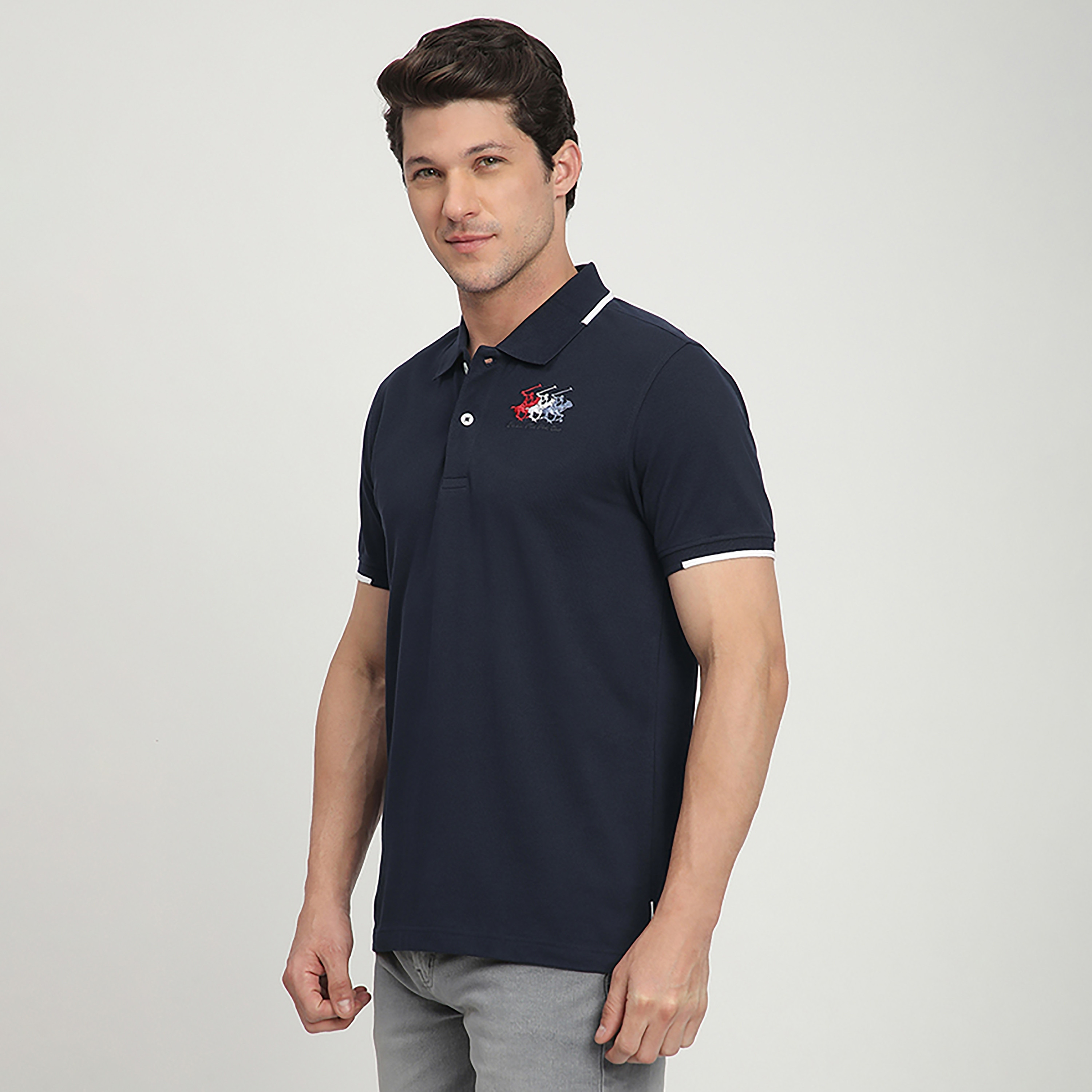 تي شيرت بولو رجالي سادة بأكمام قصيرة وياقة من بيفرلي هيلز بولو كلوب-men-clothing-tshirtsandpolos-polos-image-2