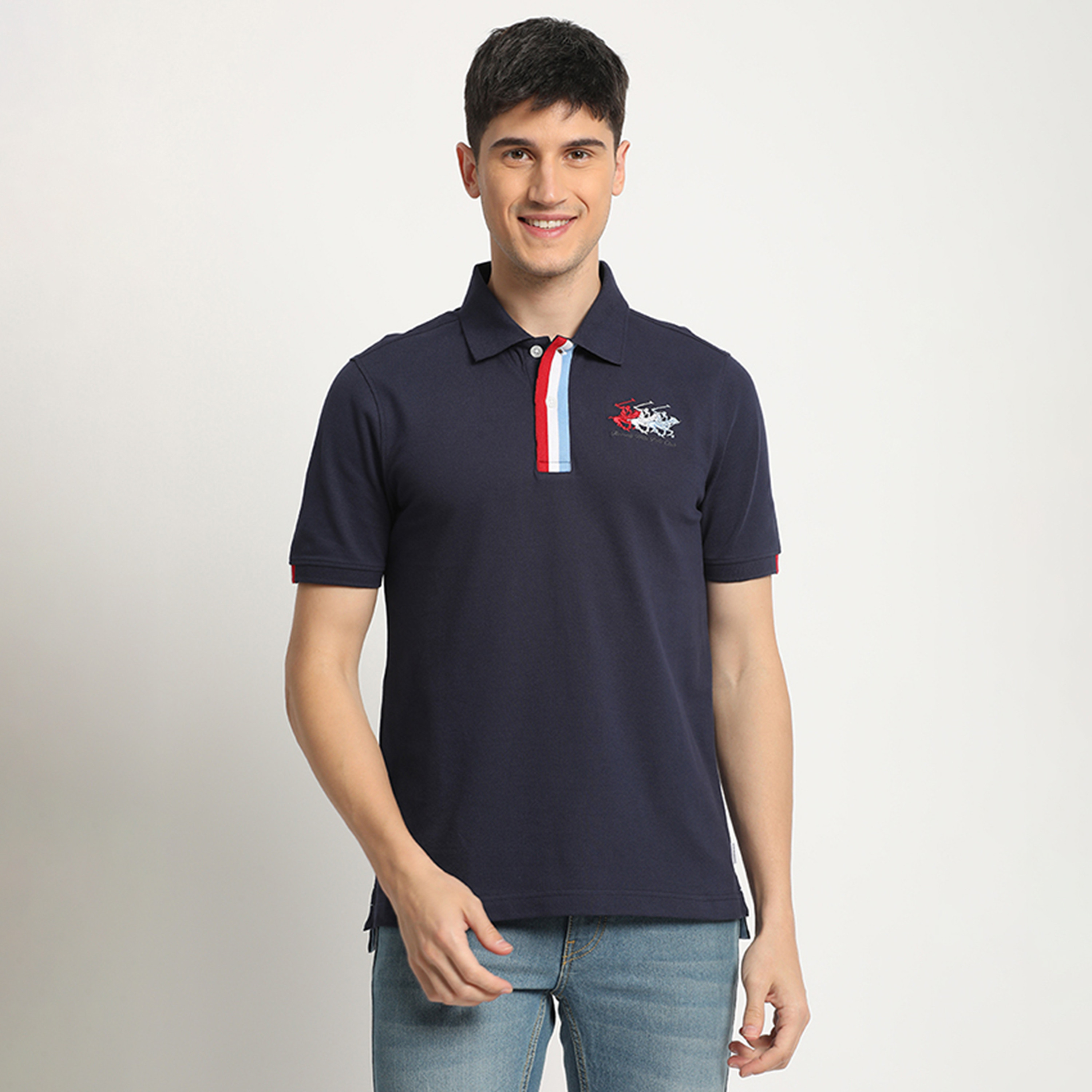 تي شيرت بولو من بيفرلي هيلز بولو كلوب بياقة وأكمام قصيرة مع شعار-men-clothing-tshirtsandpolos-polos-image-1
