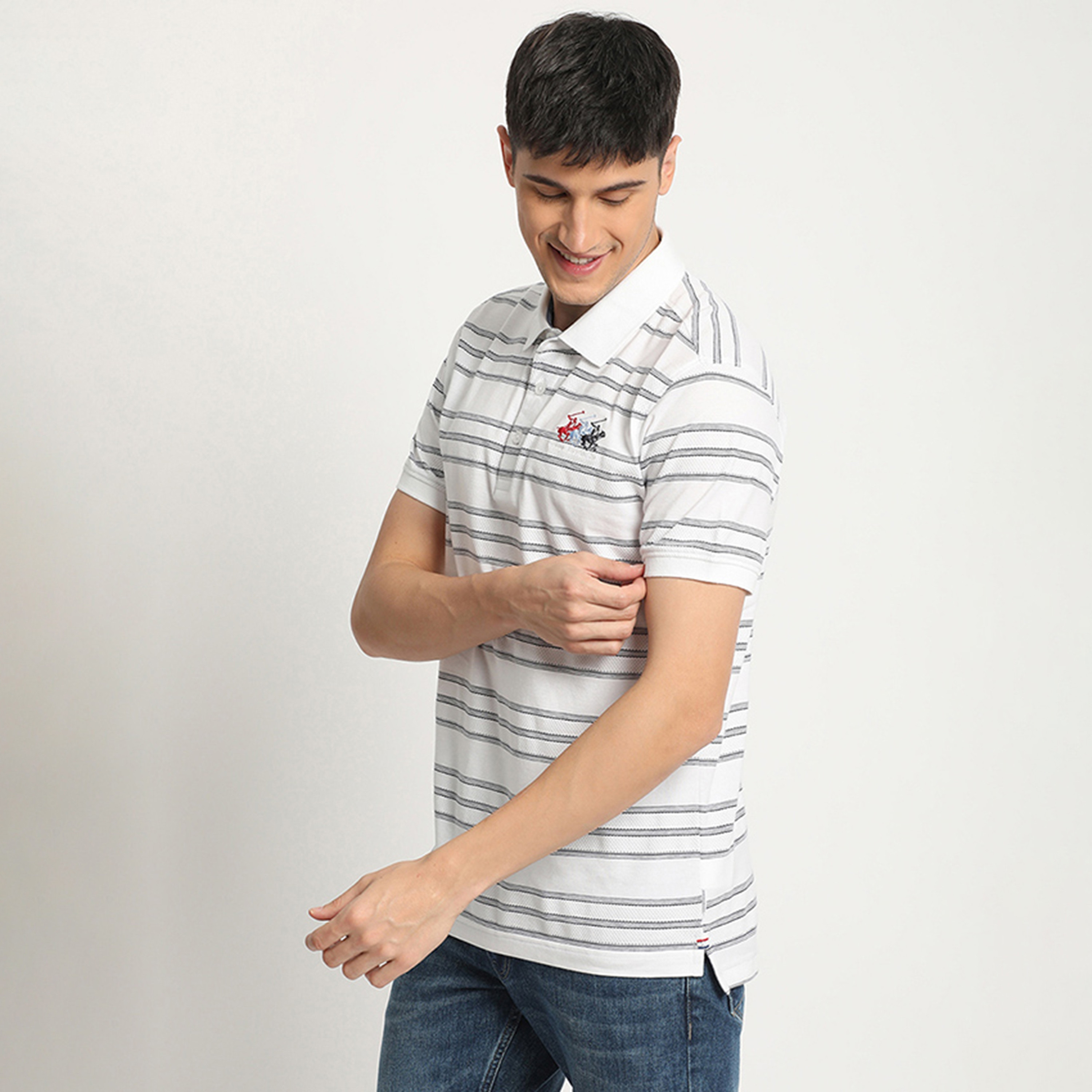 تي شيرت بولو من بيفرلي هيلز بولو كلوب وأكمام قصيرة مع مخطط-men-clothing-tshirtsandpolos-polos-image-6