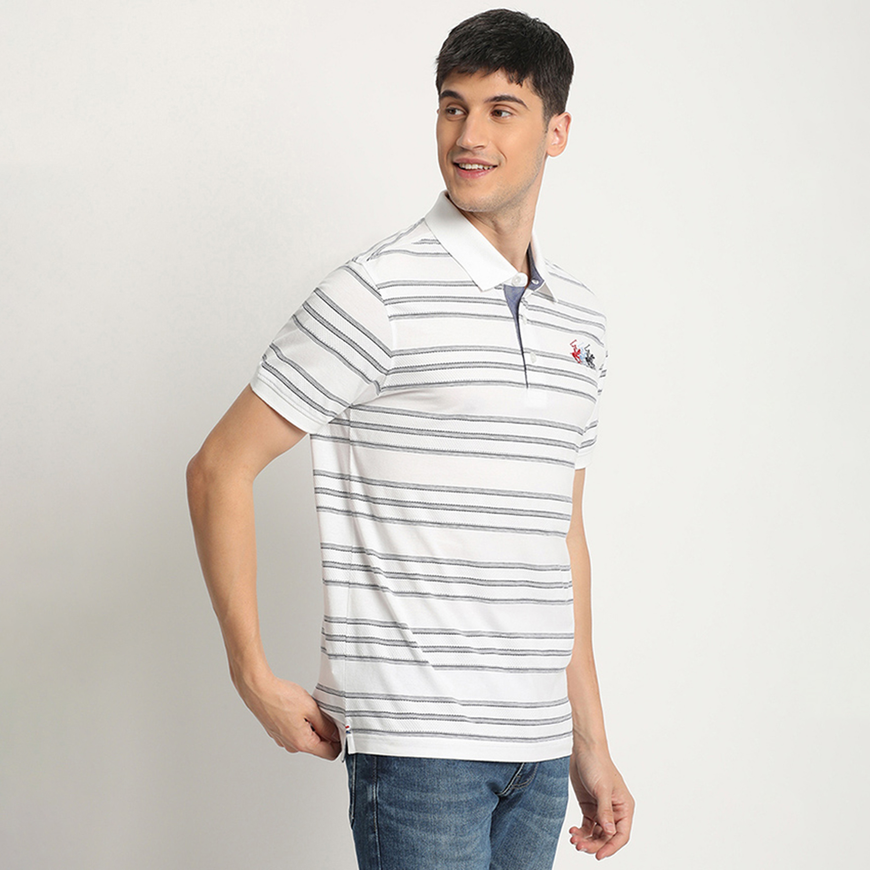 تي شيرت بولو من بيفرلي هيلز بولو كلوب وأكمام قصيرة مع مخطط-men-clothing-tshirtsandpolos-polos-image-7
