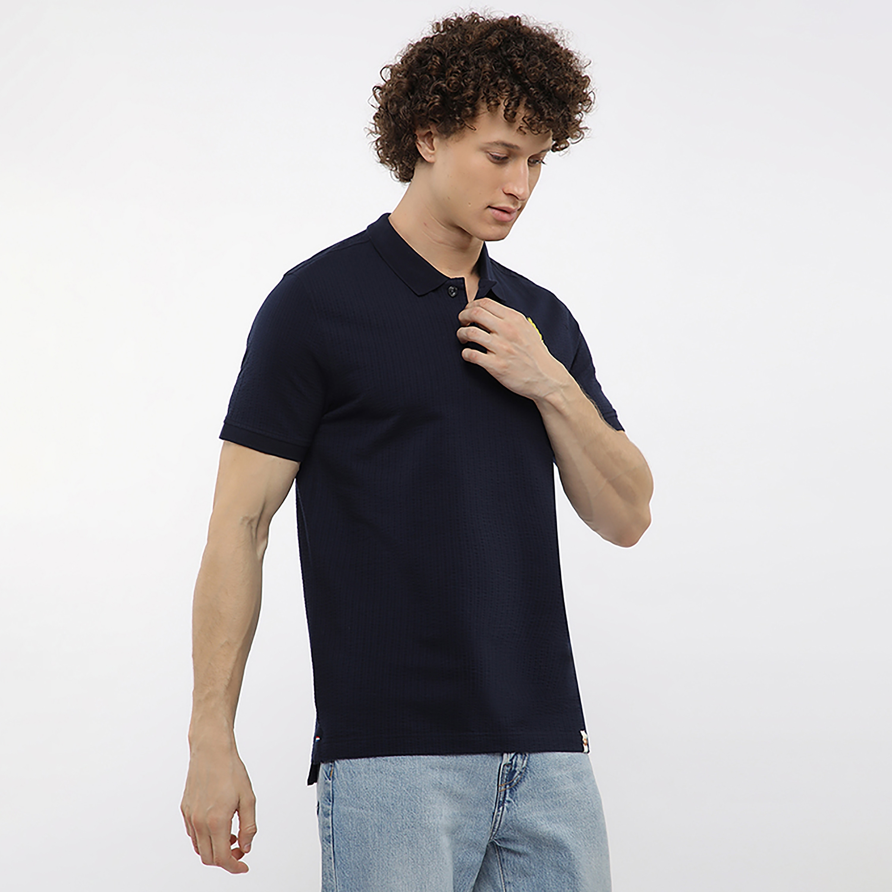 Beverly Hills Polo Club Textured Collared Short Sleeves Men's Polo T-Shirt-men-clothing-tshirtsandpolos-polos-image-3