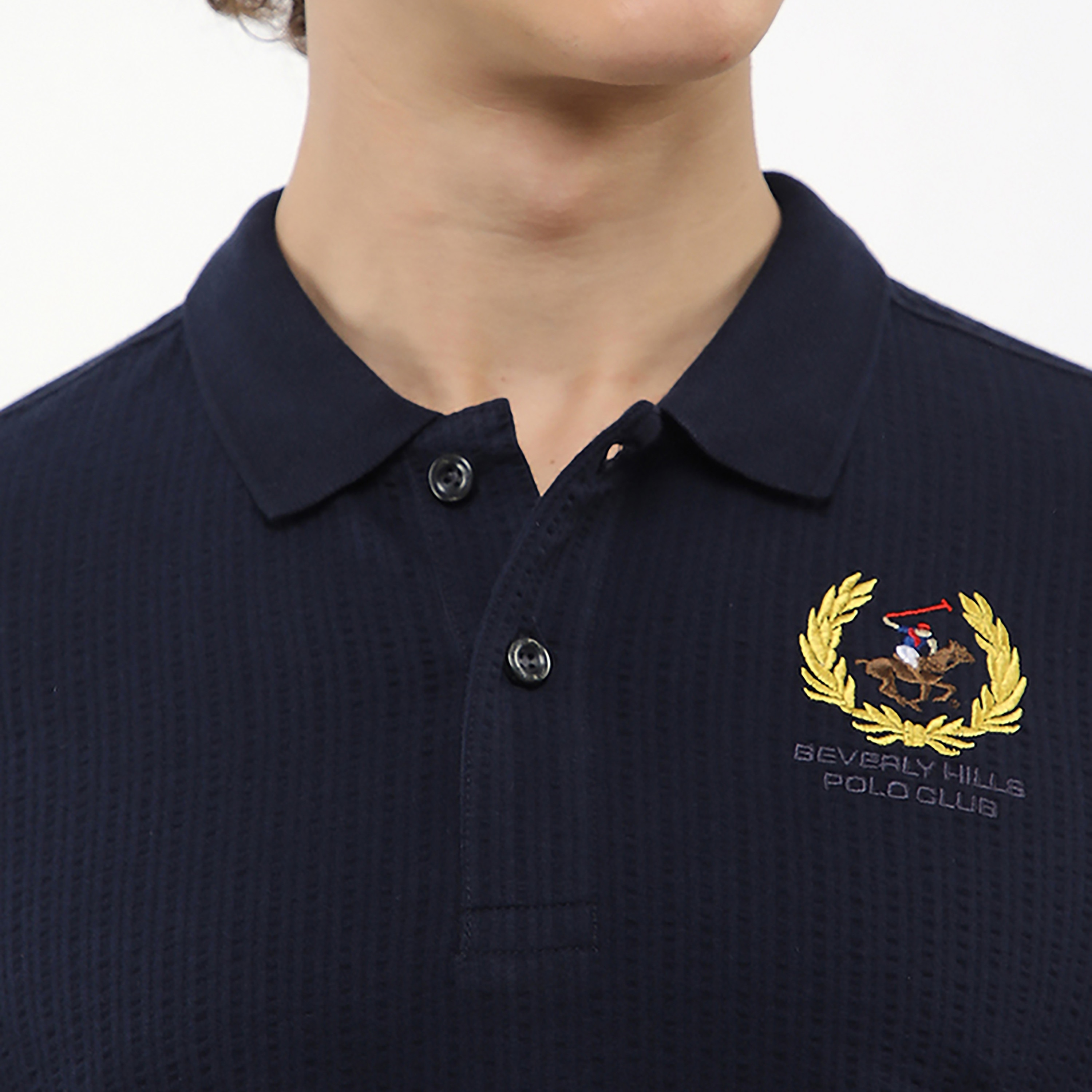 Beverly Hills Polo Club Textured Collared Short Sleeves Men's Polo T-Shirt-men-clothing-tshirtsandpolos-polos-image-5