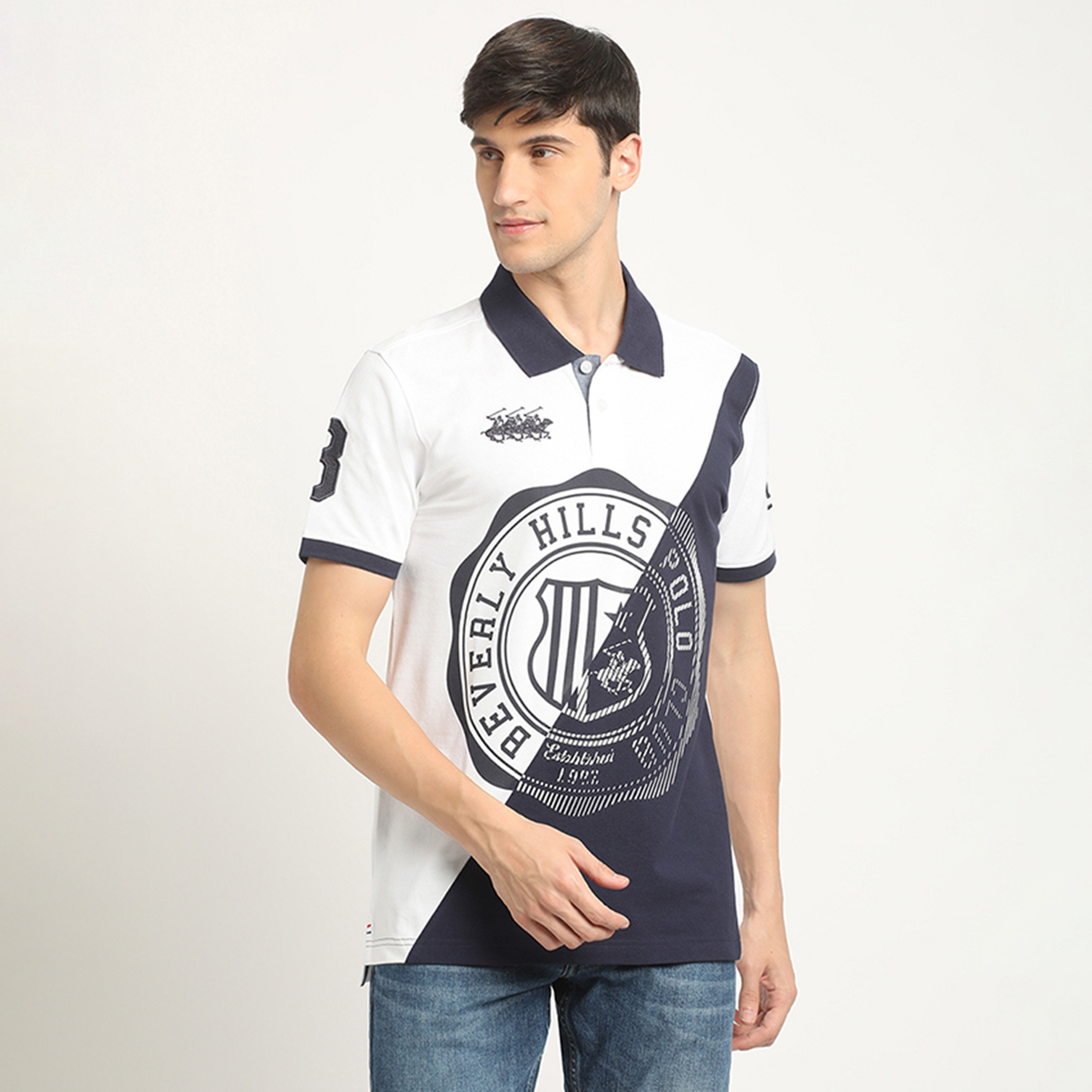 Beverly Hills Polo Club Color-Block Collared Short Sleeves Men's Polo T-Shirt-men-clothing-tshirtsandpolos-polos-image-1