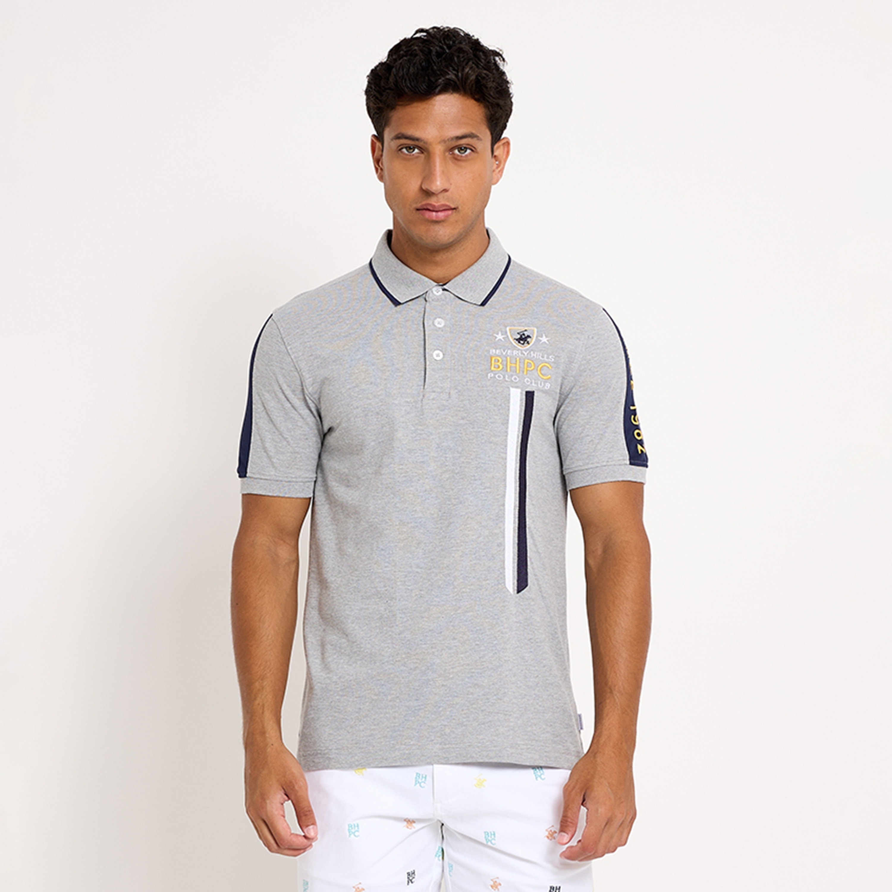 تي شيرت بولو من بيفرلي هيلز بولو كلوب بياقة وأكمام قصيرة مع شعار-men-clothing-tshirtsandpolos-polos-image-1