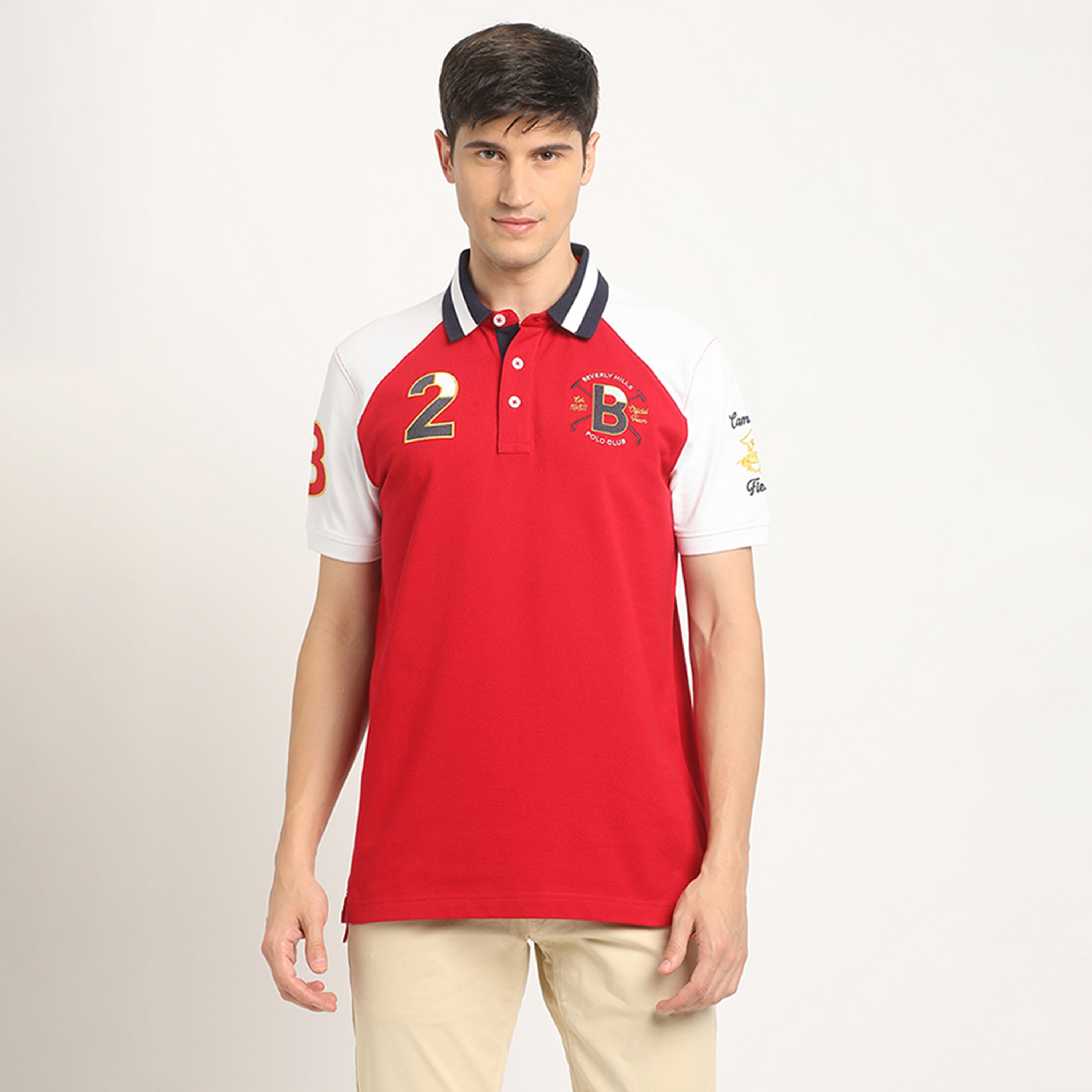 تي شيرت بولو من بيفرلي هيلز بولو كلوب وأكمام قصيرة مع كولور بلوك-men-clothing-tshirtsandpolos-polos-image-1