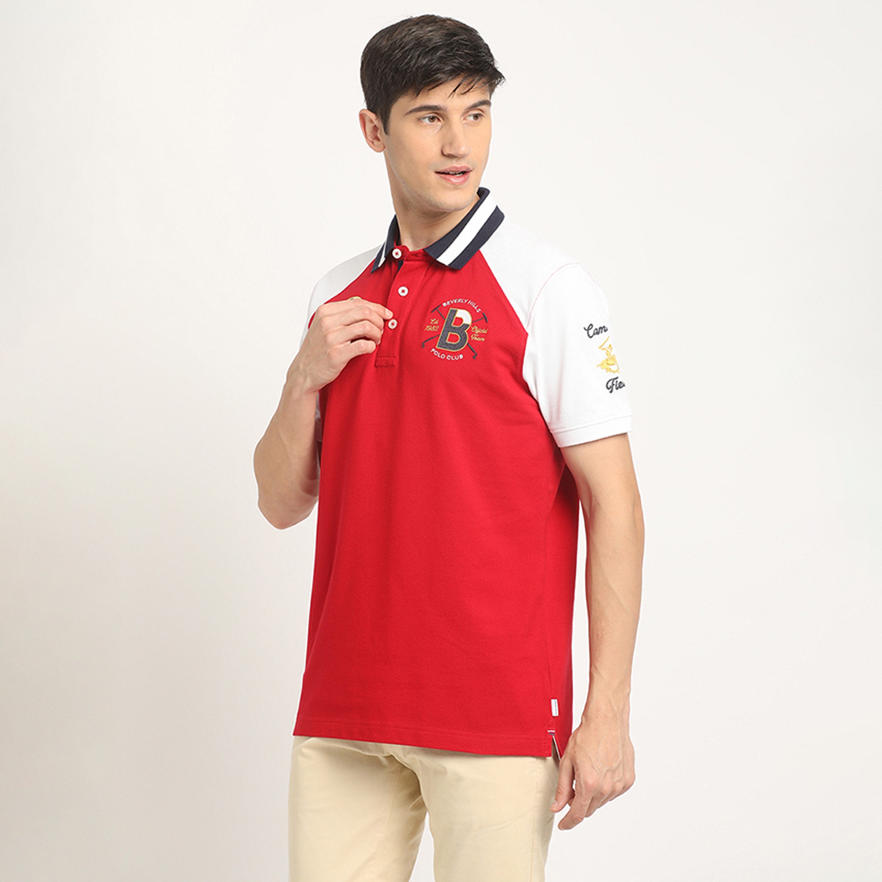 تي شيرت بولو من بيفرلي هيلز بولو كلوب وأكمام قصيرة مع كولور بلوك-men-clothing-tshirtsandpolos-polos-image-2