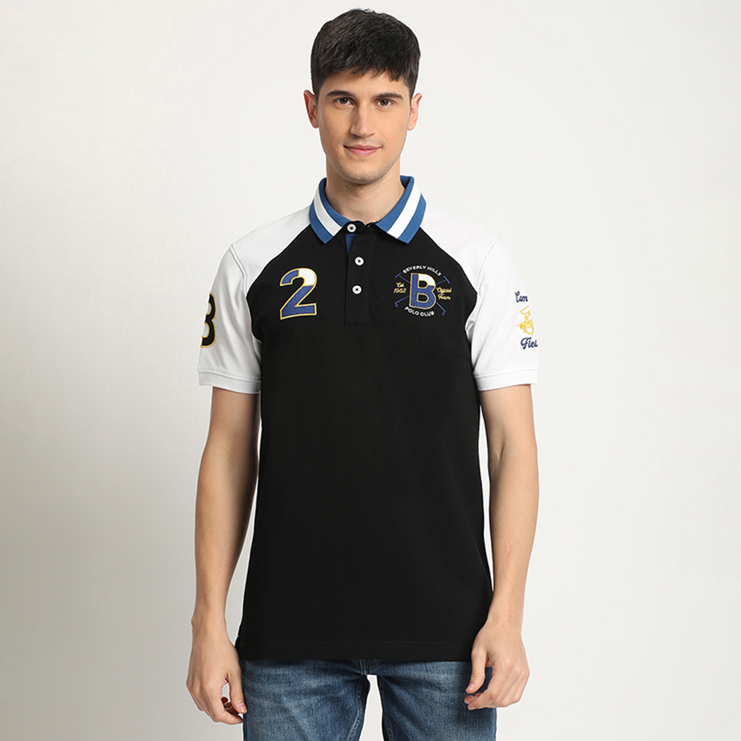 تي شيرت بولو من بيفرلي هيلز بولو كلوب وأكمام قصيرة مع كولور بلوك-men-clothing-tshirtsandpolos-polos-image-5