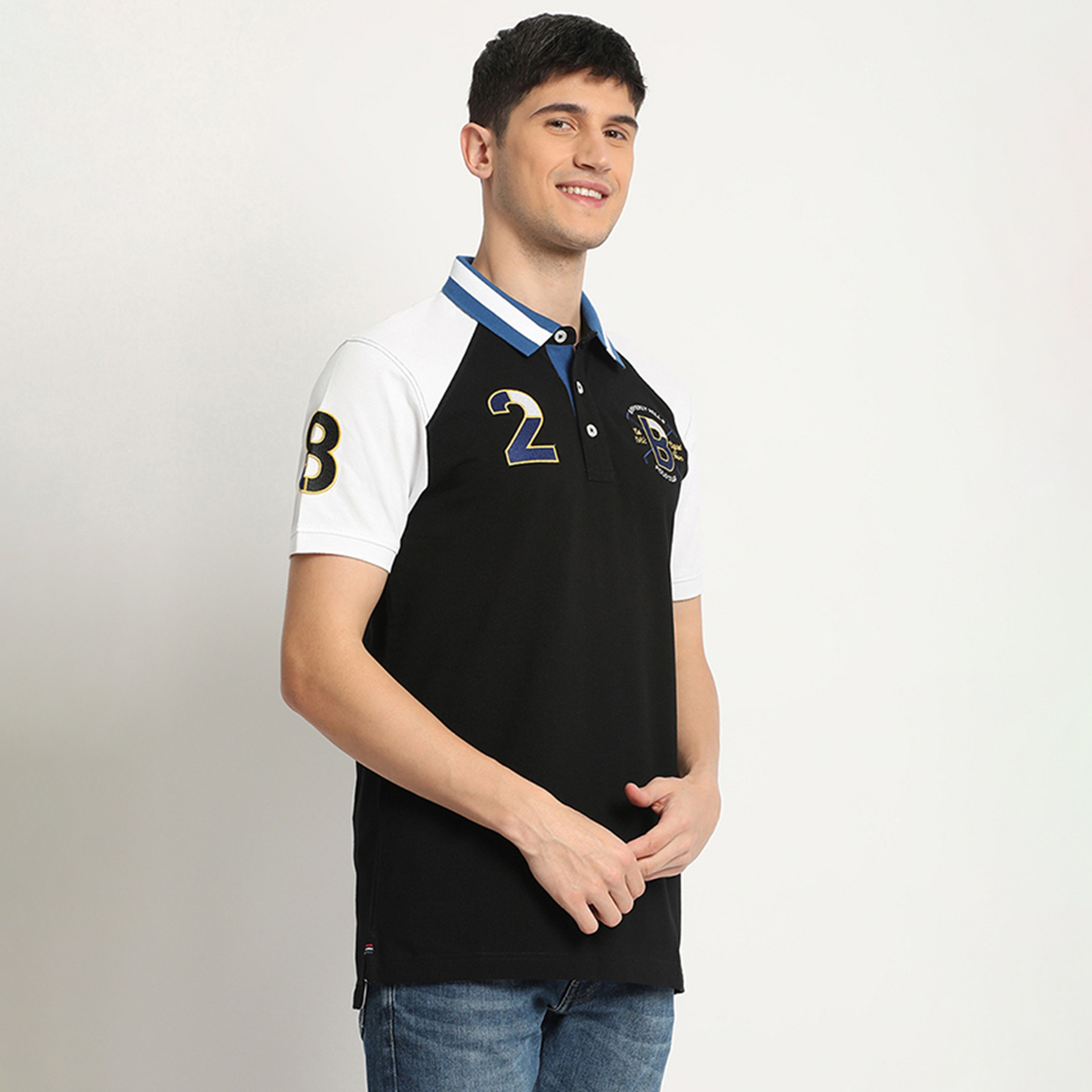 تي شيرت بولو من بيفرلي هيلز بولو كلوب وأكمام قصيرة مع كولور بلوك-men-clothing-tshirtsandpolos-polos-image-7