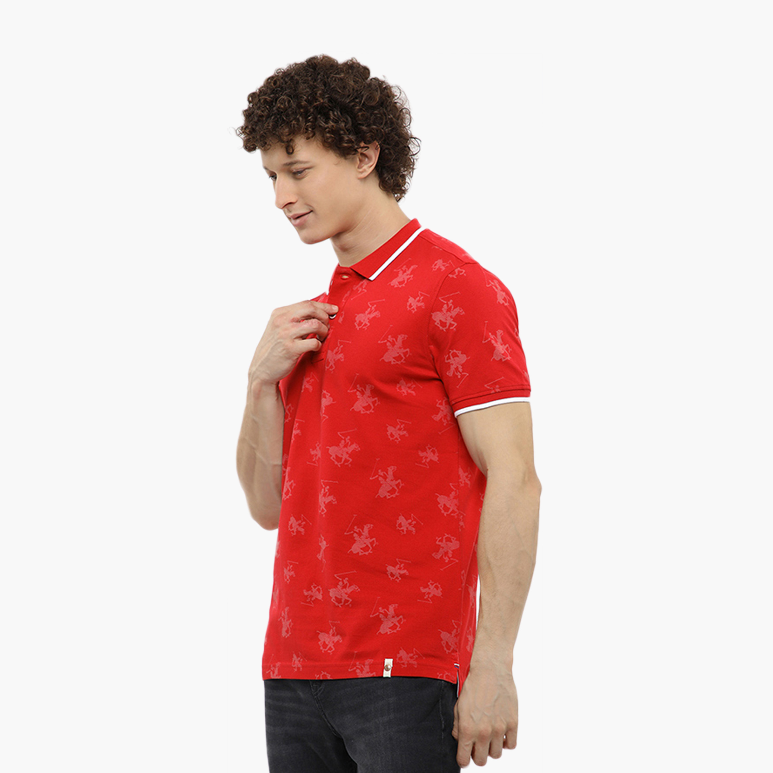 تيشيرت بولو رجالي مطبوع عليه شعار بأكمام قصيرة من بيفرلي هيلز بولو كلوب-men-clothing-tshirtsandpolos-polos-image-2