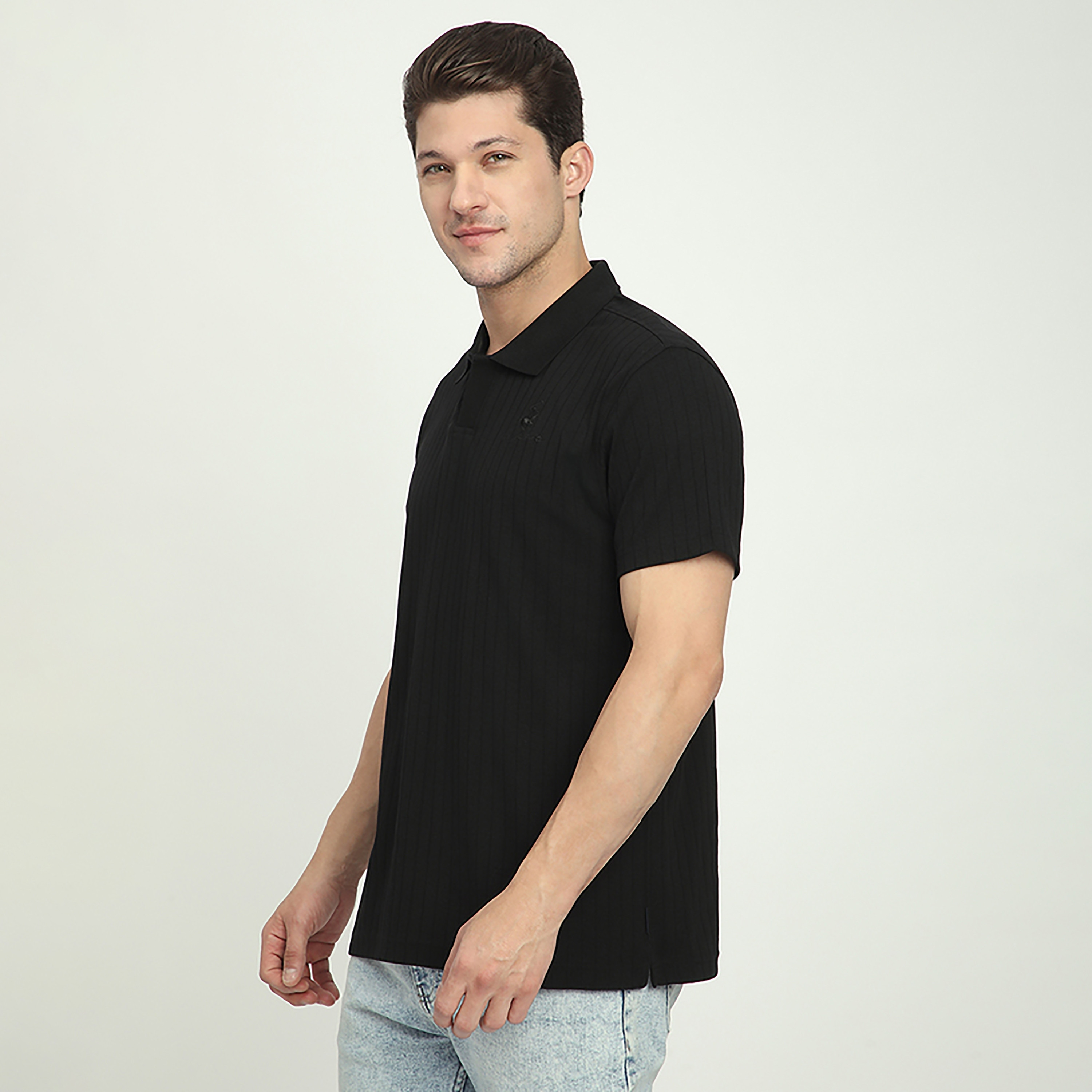 Beverly Hills Polo Club Ribbed Johny Collar Short Sleeves Men's Polo T-Shirt-men-clothing-tshirtsandpolos-polos-image-2