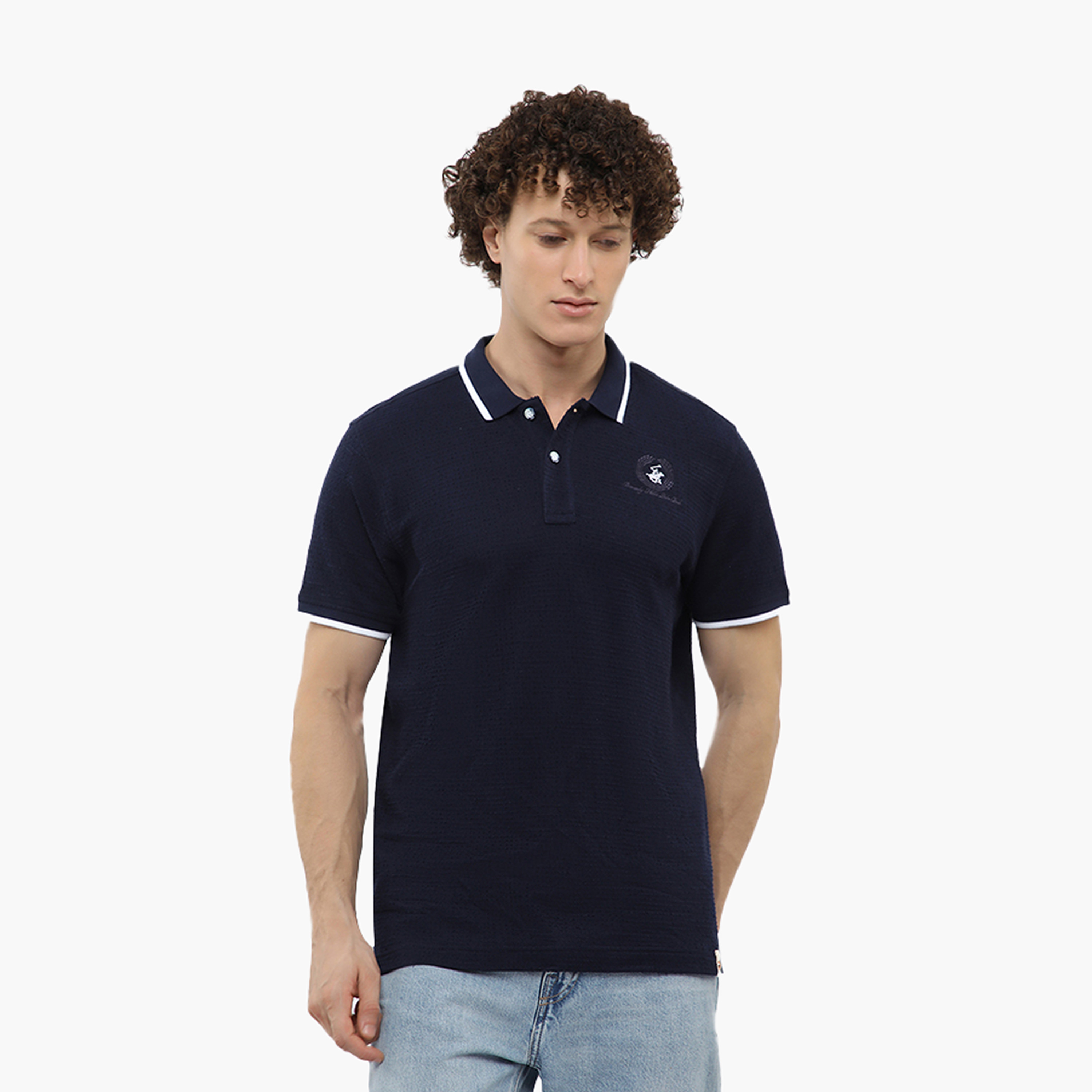 Beverly Hills Polo Club Plain Collared Short Sleeves Men's Polo T-Shirt-men-clothing-tshirtsandpolos-polos-image-1