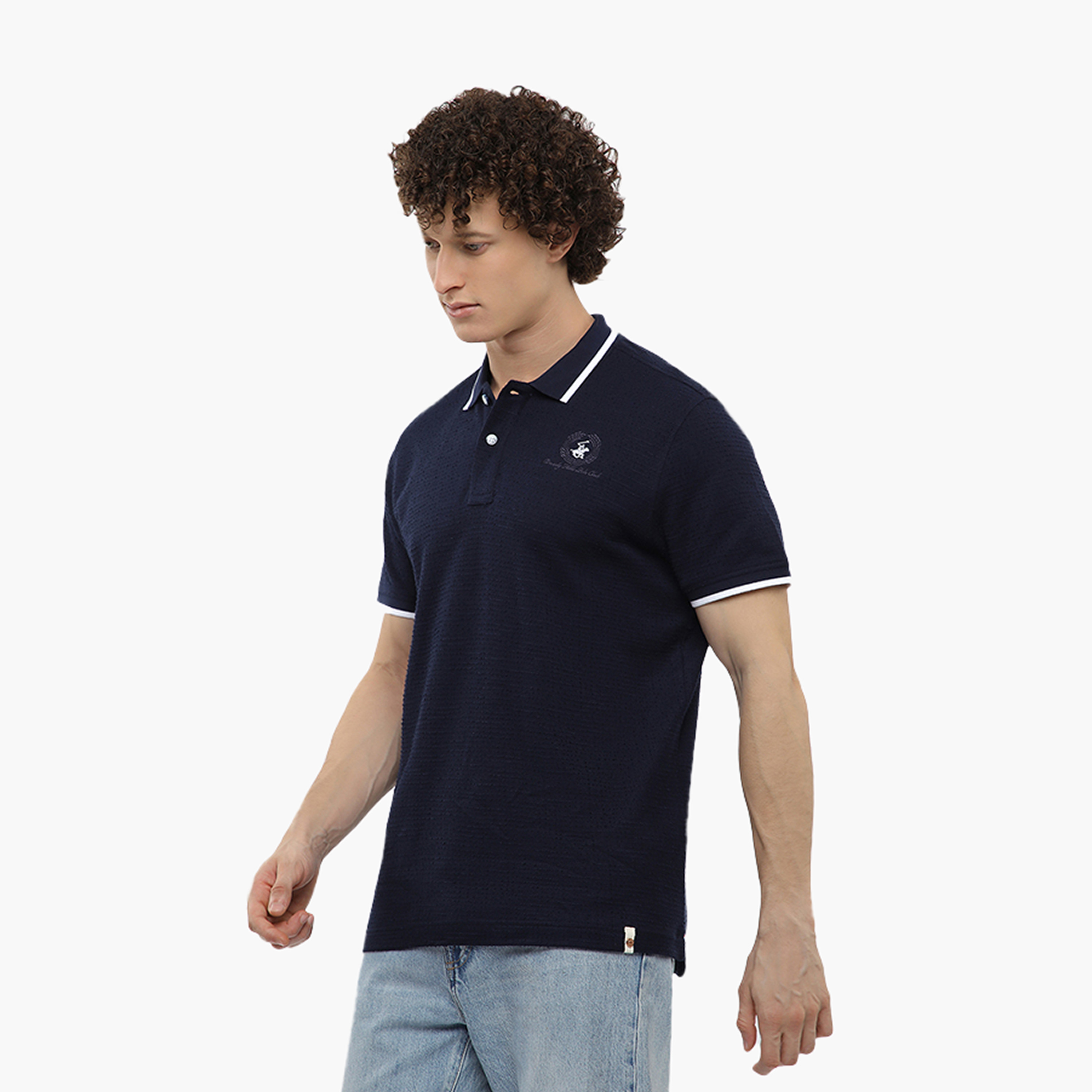 تي شيرت بولو رجالي سادة بأكمام قصيرة وياقة من بيفرلي هيلز بولو كلوب-men-clothing-tshirtsandpolos-polos-image-3