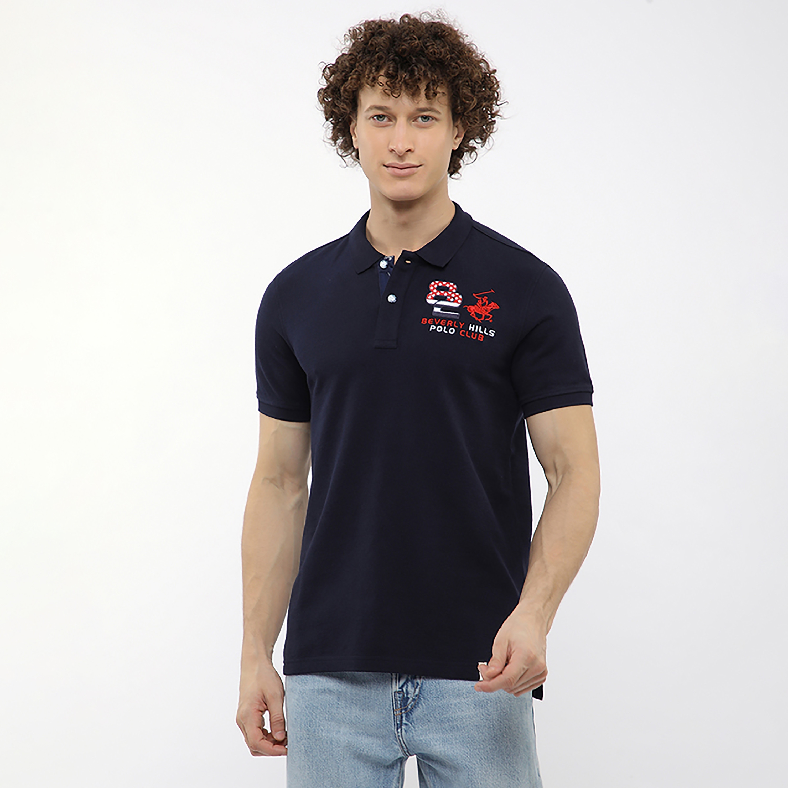 Beverly Hills Polo Club Embroidered Logo Collared Short Sleeves Men's Polo T-Shirt-men-clothing-tshirtsandpolos-polos-image-1