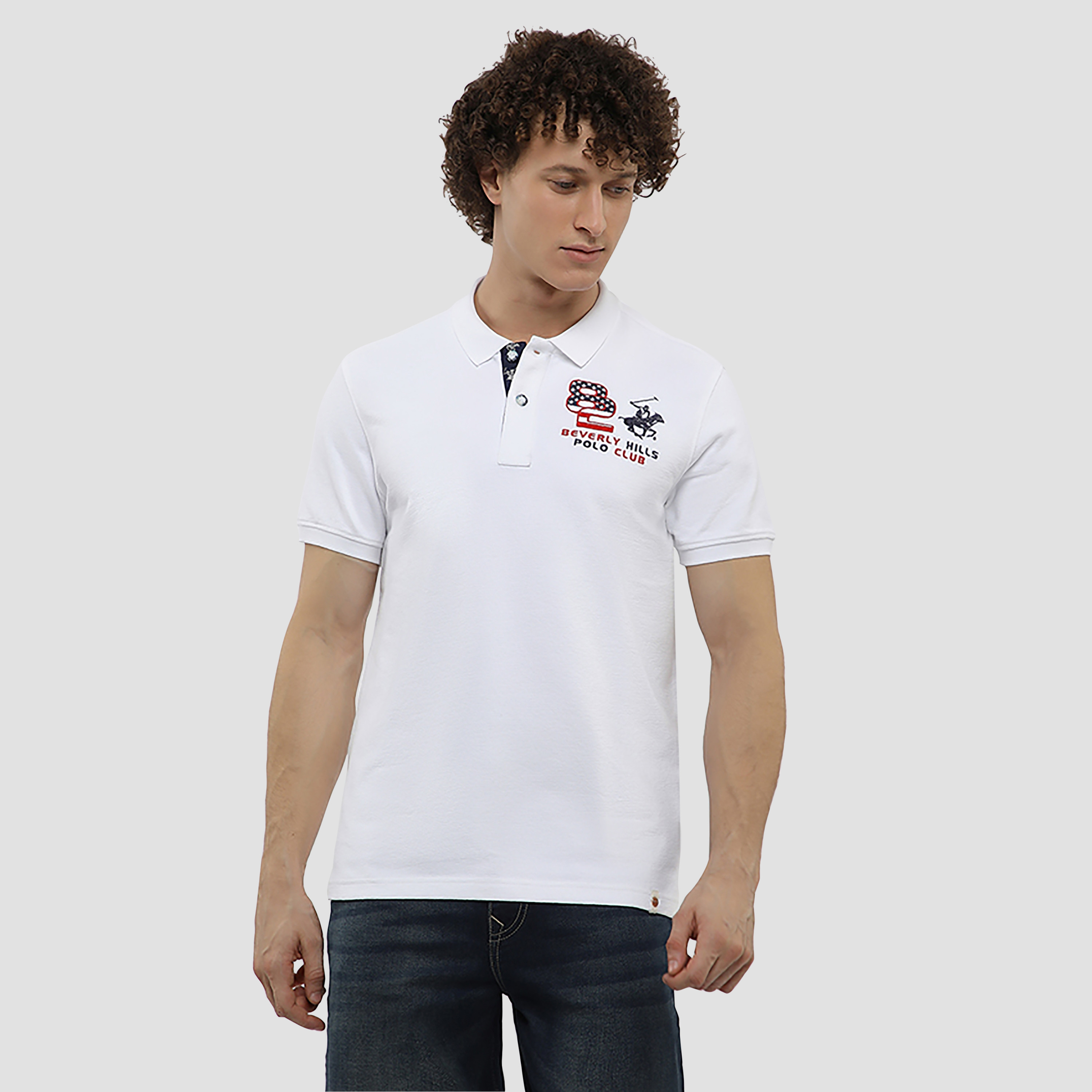 تي شيرت بولو رجالي بأكمام قصيرة وياقة مطرزة بشعار من بيفرلي هيلز بولو كلوب-men-clothing-tshirtsandpolos-polos-image-6