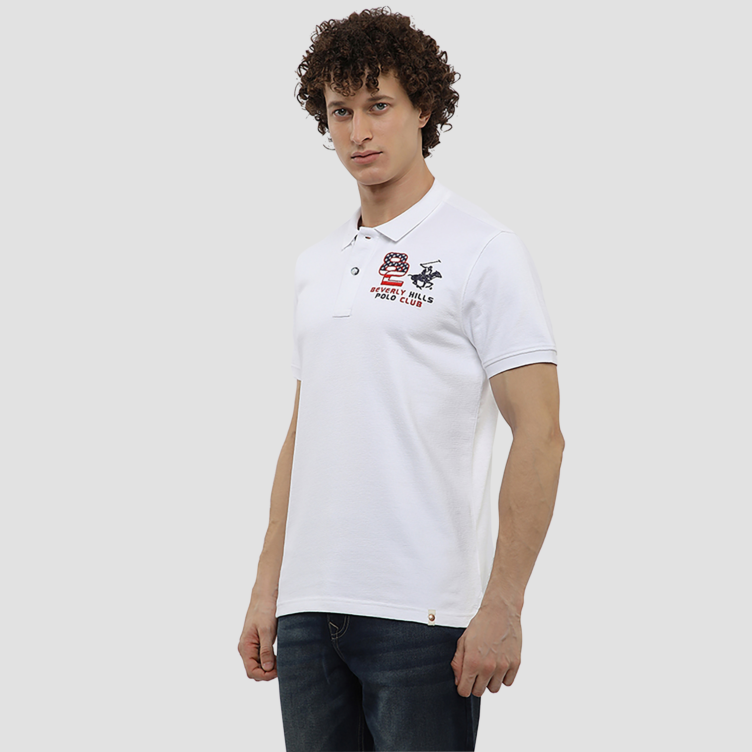 تي شيرت بولو رجالي بأكمام قصيرة وياقة مطرزة بشعار من بيفرلي هيلز بولو كلوب-men-clothing-tshirtsandpolos-polos-image-7