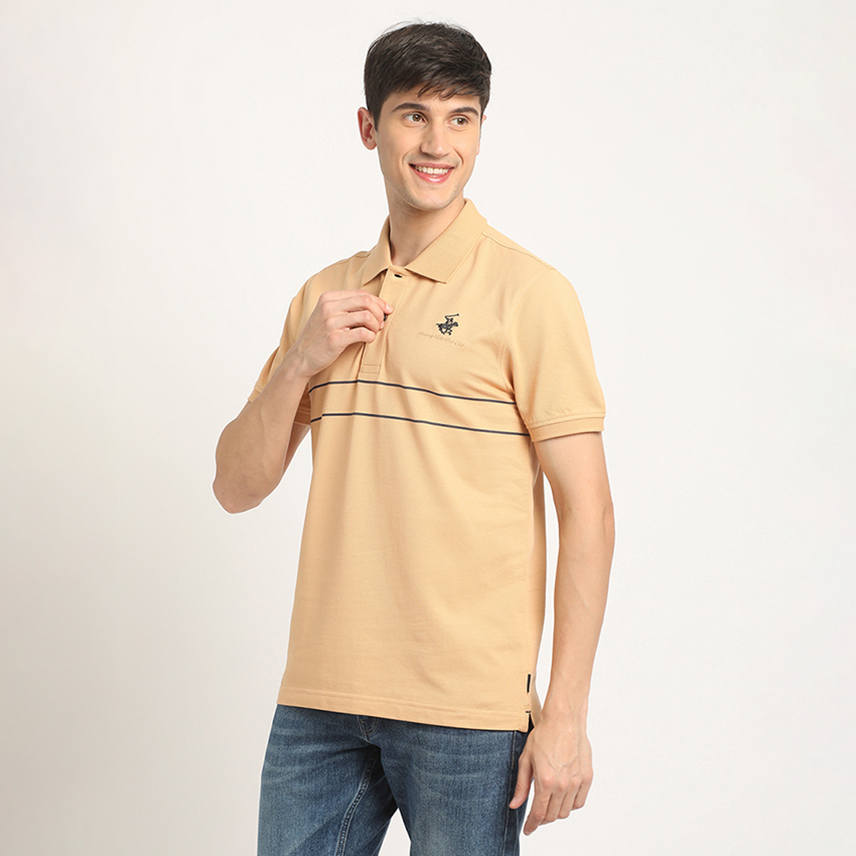 تي شيرت بولو من بيفرلي هيلز بولو كلوب بأكمام قصيرة ذو شعار مع خطوط بسيطة-men-clothing-tshirtsandpolos-polos-image-6