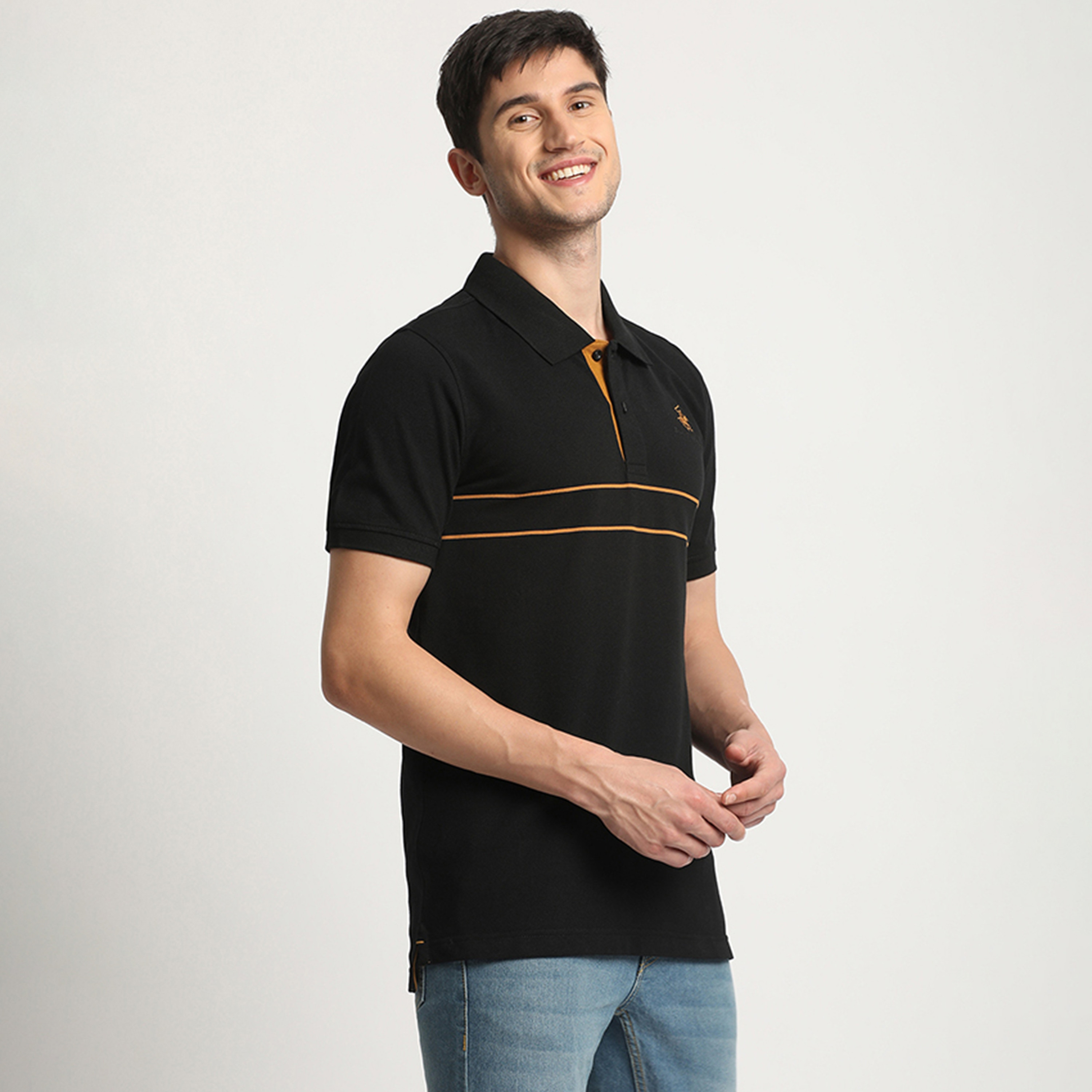 Beverly Hills Polo Club Logo Short Sleeves Polo T-Shirt with Minimalistic Stripes-men-clothing-tshirtsandpolos-polos-image-3