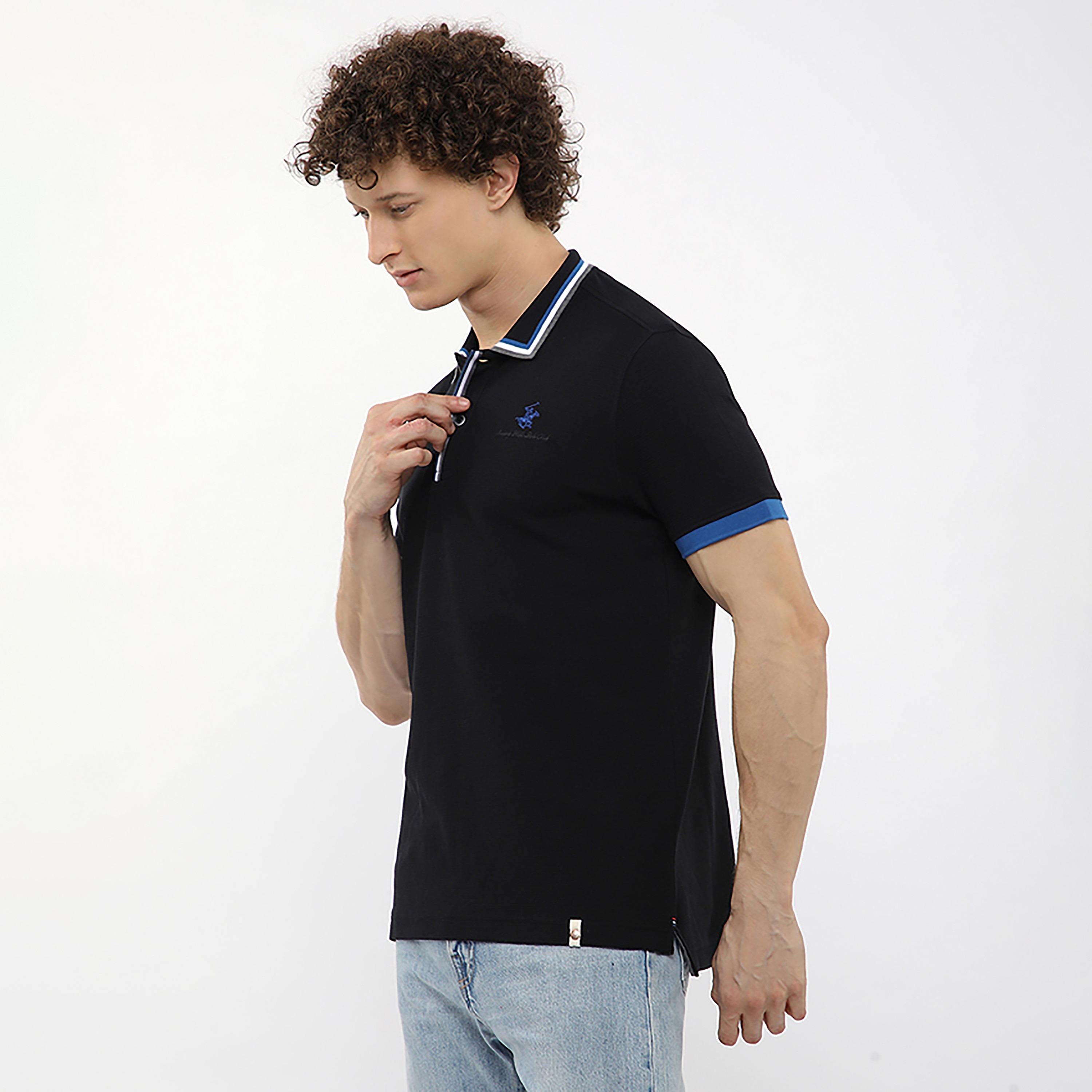تي شيرت بولو رجالي سادة بأكمام قصيرة وياقة من بيفرلي هيلز بولو كلوب-men-clothing-tshirtsandpolos-polos-image-2