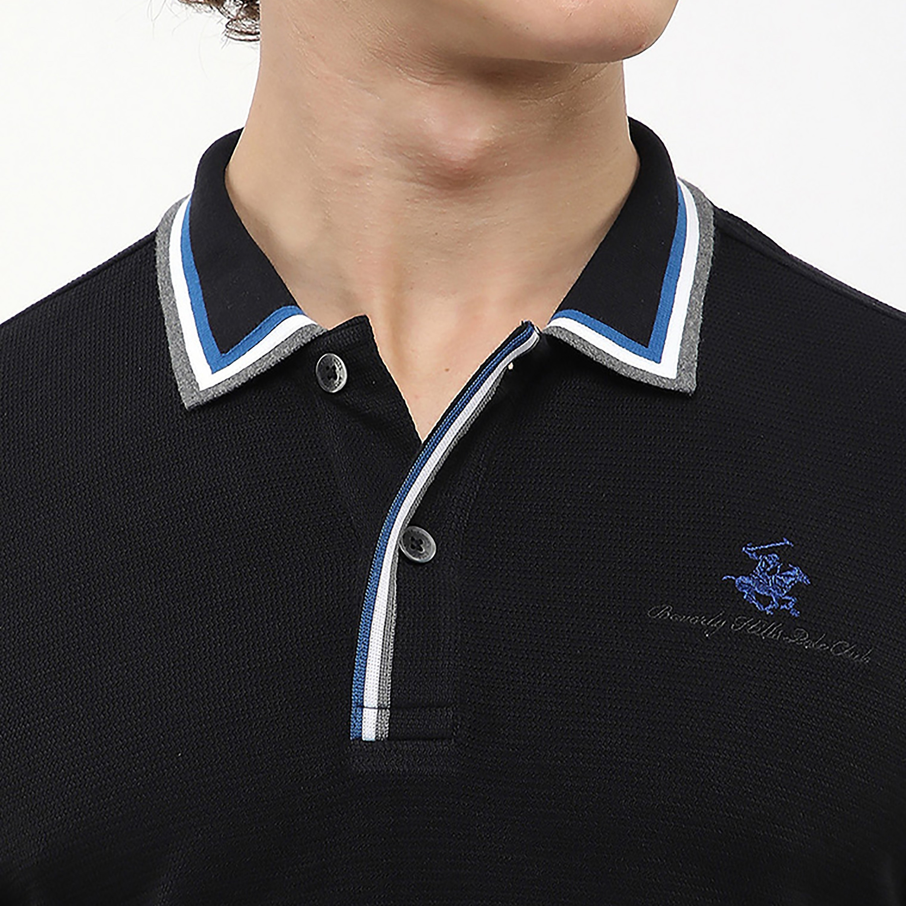 تي شيرت بولو رجالي سادة بأكمام قصيرة وياقة من بيفرلي هيلز بولو كلوب-men-clothing-tshirtsandpolos-polos-image-5