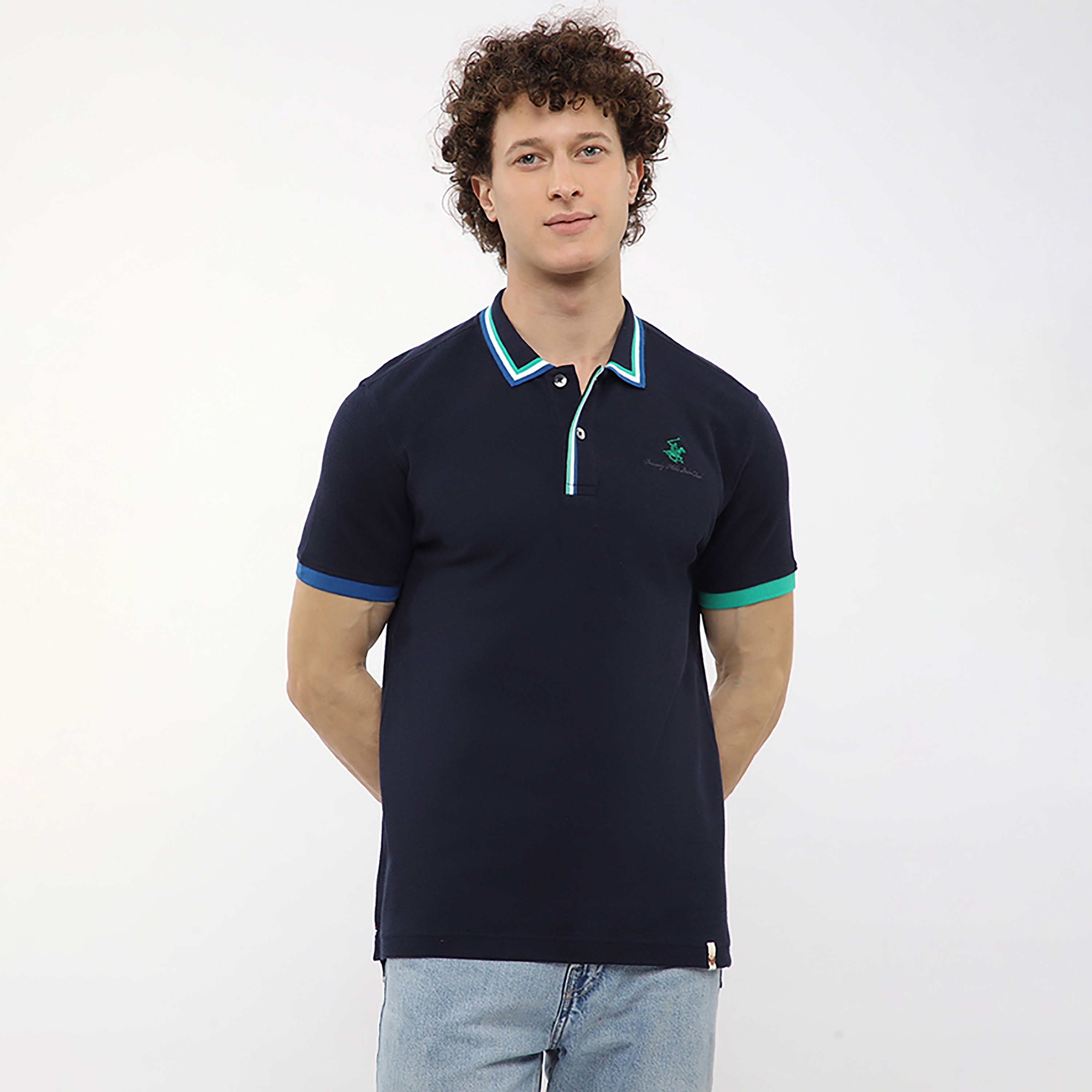 تي شيرت بولو رجالي سادة بأكمام قصيرة وياقة من بيفرلي هيلز بولو كلوب-men-clothing-tshirtsandpolos-polos-image-6
