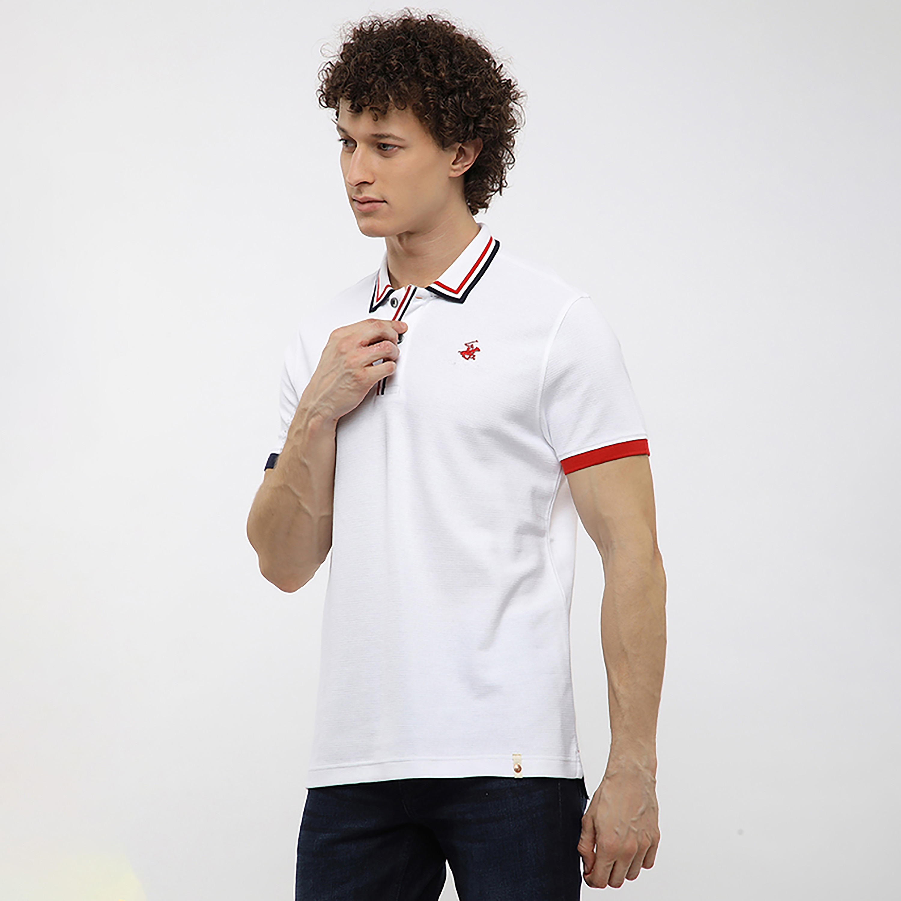 تي شيرت بولو رجالي سادة بأكمام قصيرة وياقة من بيفرلي هيلز بولو كلوب-men-clothing-tshirtsandpolos-polos-image-12