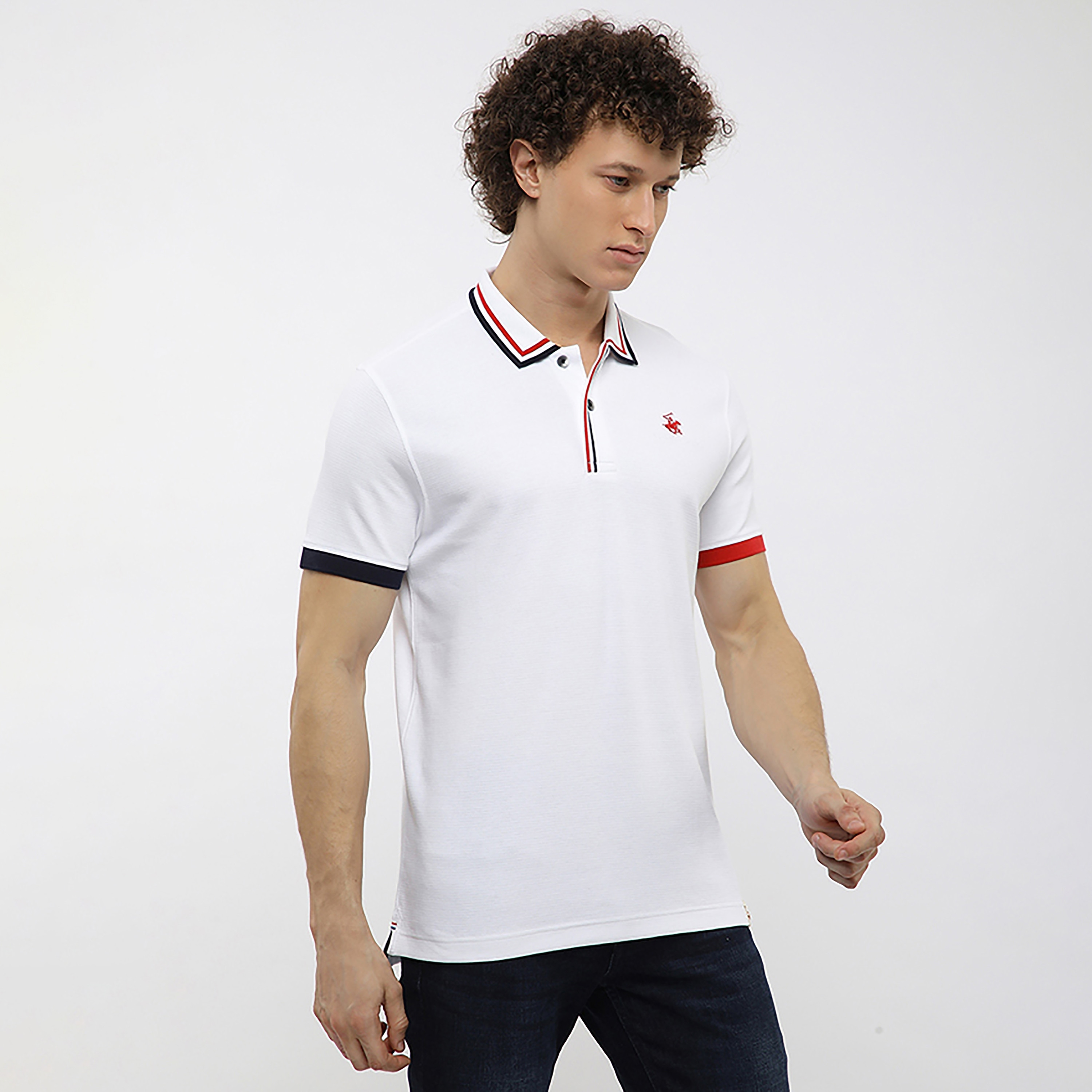 تي شيرت بولو رجالي سادة بأكمام قصيرة وياقة من بيفرلي هيلز بولو كلوب-men-clothing-tshirtsandpolos-polos-image-13