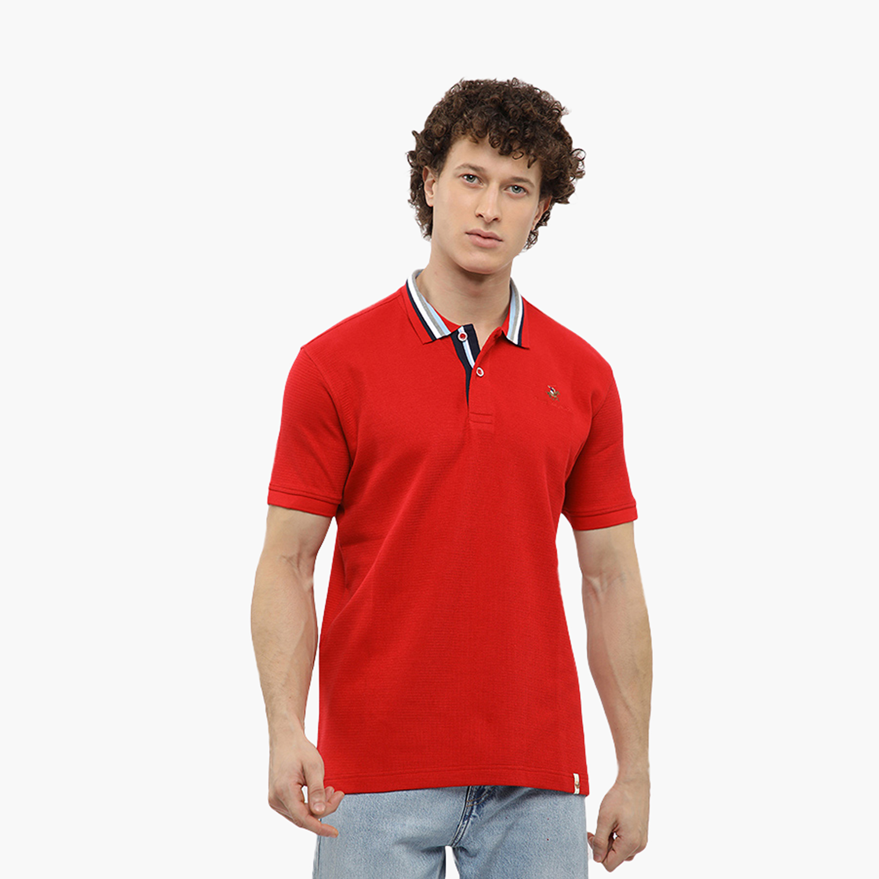 تي شيرت بولو رجالي سادة بأكمام قصيرة وياقة من بيفرلي هيلز بولو كلوب-men-clothing-tshirtsandpolos-polos-image-1