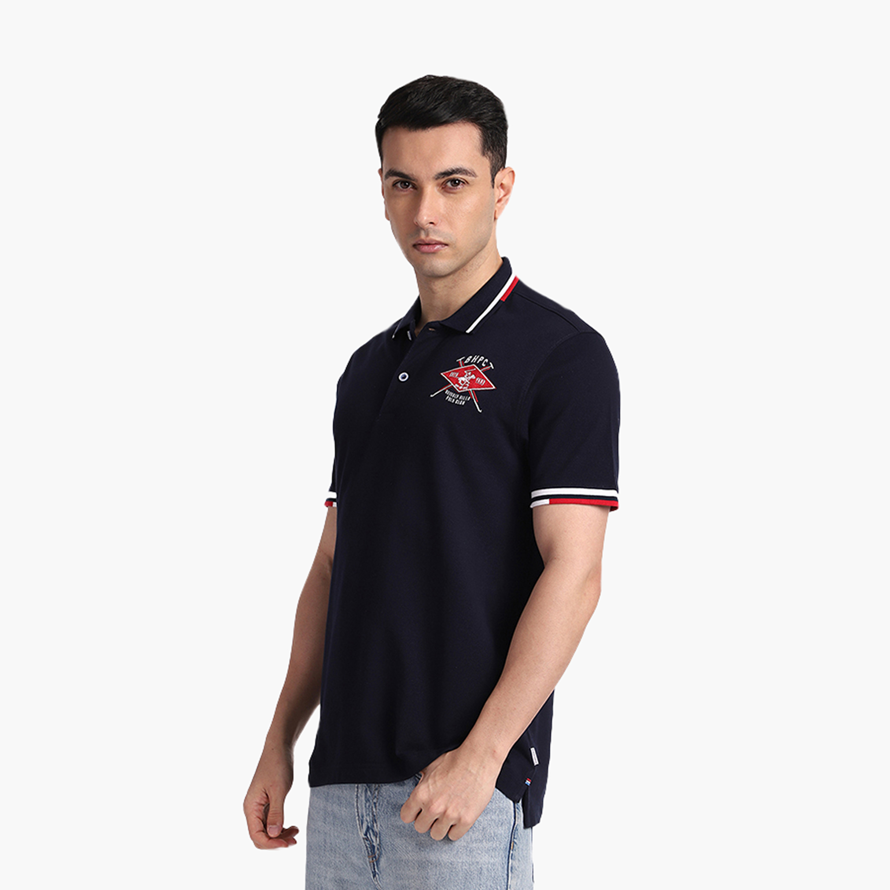 تي شيرت بولو رجالي سادة بأكمام قصيرة وياقة من بيفرلي هيلز بولو كلوب-men-clothing-tshirtsandpolos-polos-image-2
