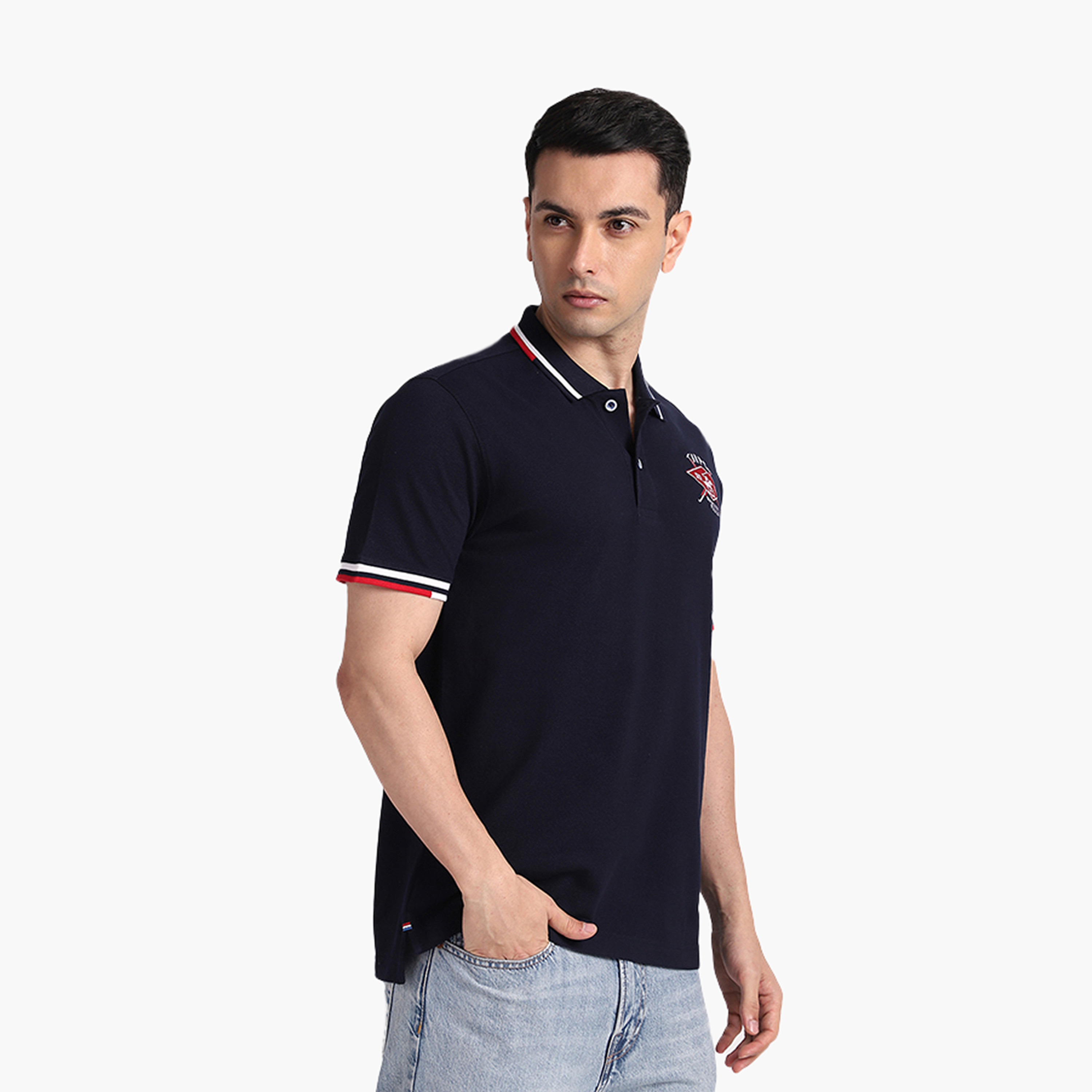 تي شيرت بولو رجالي سادة بأكمام قصيرة وياقة من بيفرلي هيلز بولو كلوب-men-clothing-tshirtsandpolos-polos-image-3