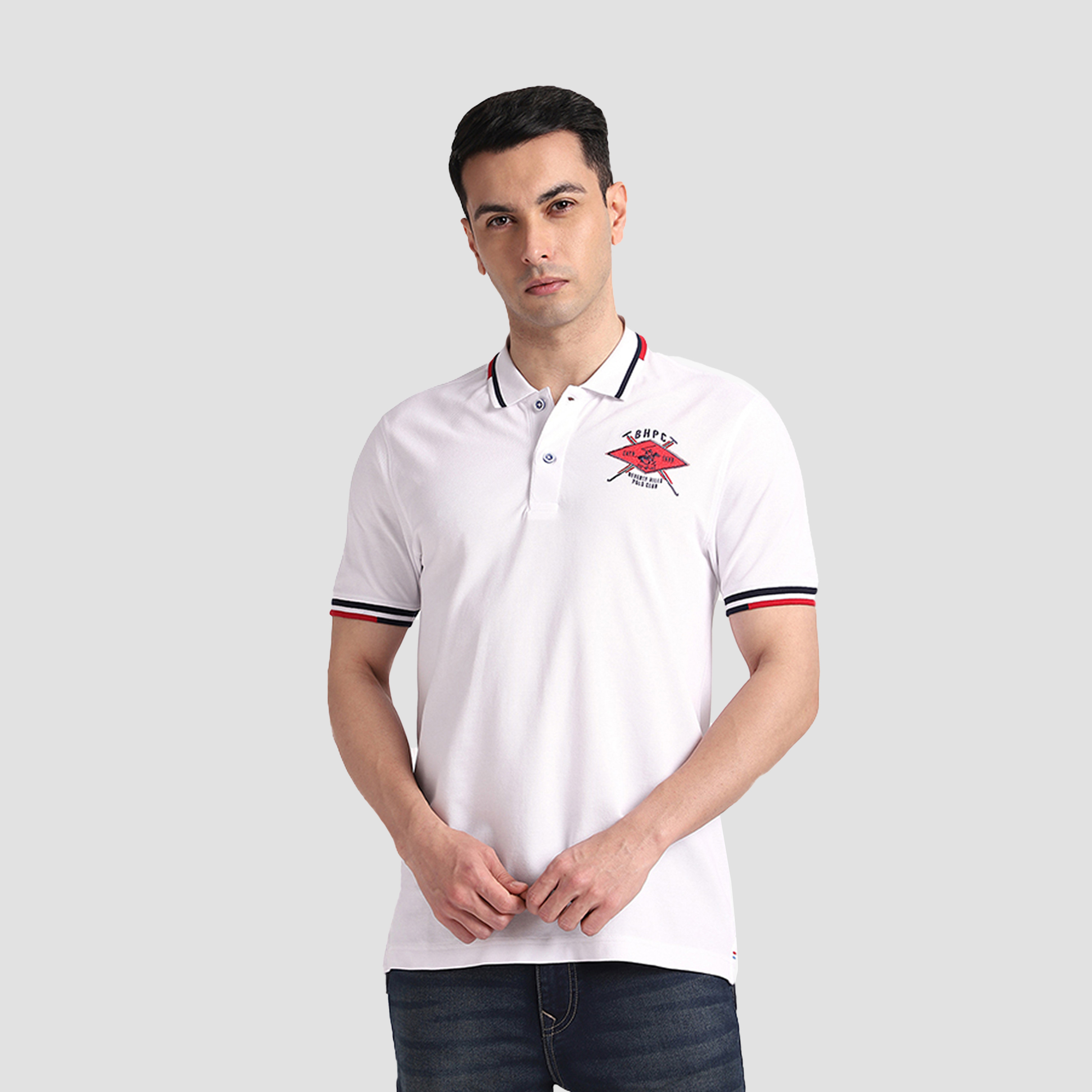 تي شيرت بولو رجالي سادة بأكمام قصيرة وياقة من بيفرلي هيلز بولو كلوب-men-clothing-tshirtsandpolos-polos-image-5