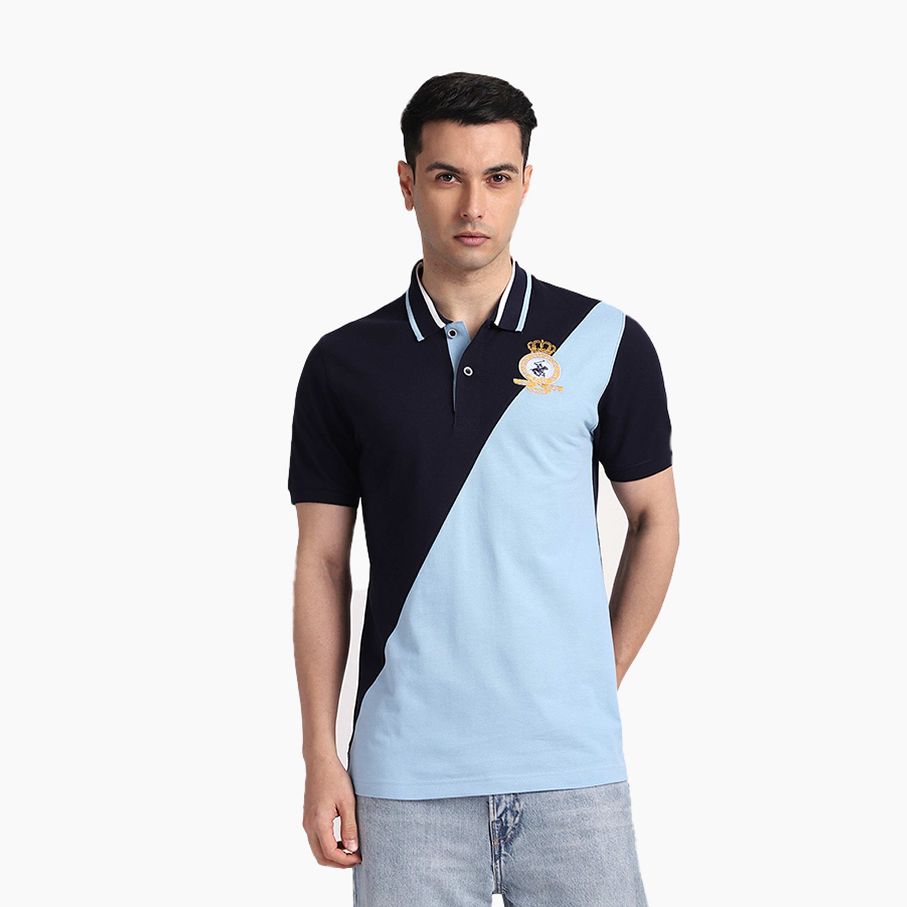 تي شيرت بولو رجالي بأكمام قصيرة وياقة بألوان متعددة من بيفرلي هيلز بولو كلوب-men-clothing-tshirtsandpolos-polos-image-1