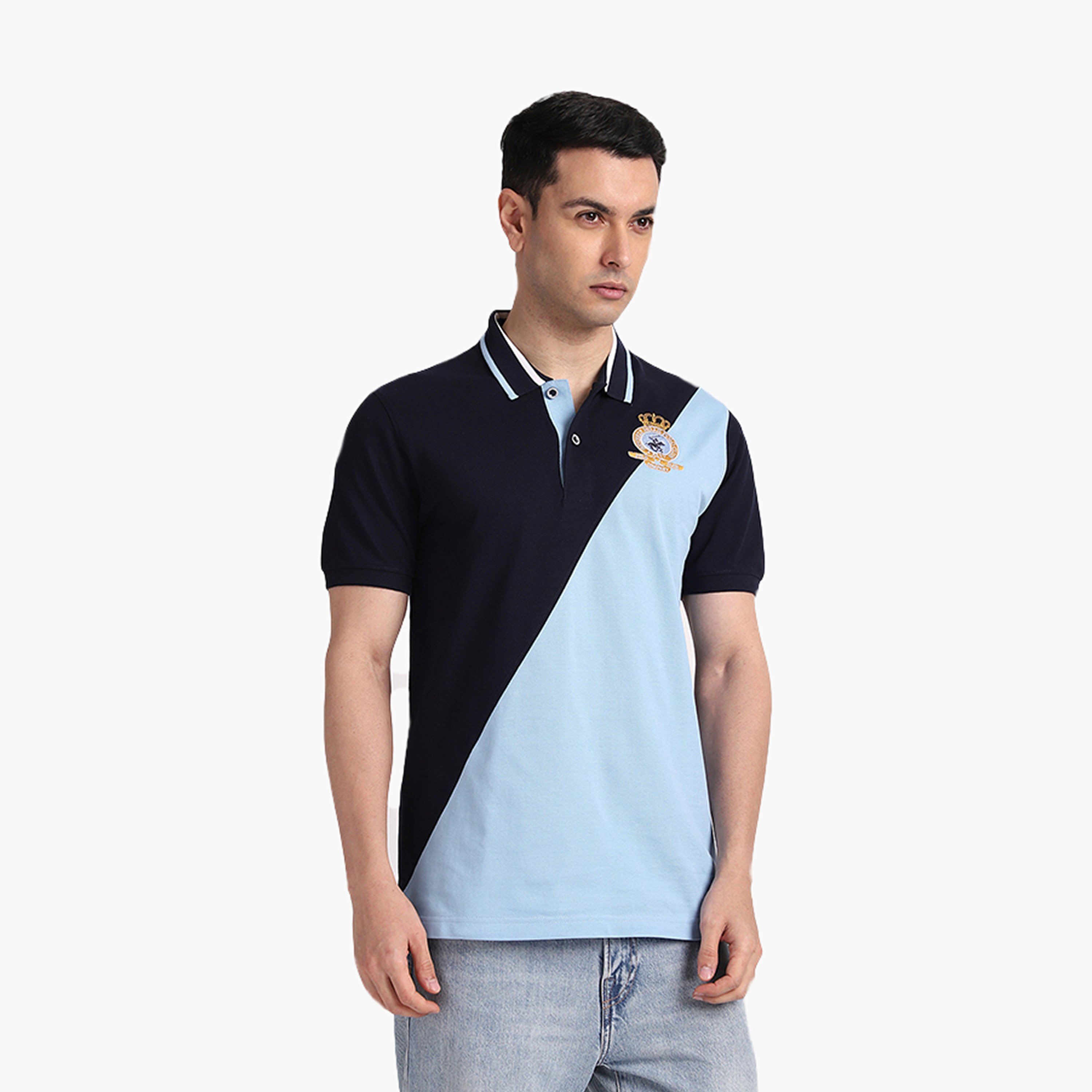 تي شيرت بولو رجالي بأكمام قصيرة وياقة بألوان متعددة من بيفرلي هيلز بولو كلوب-men-clothing-tshirtsandpolos-polos-image-3